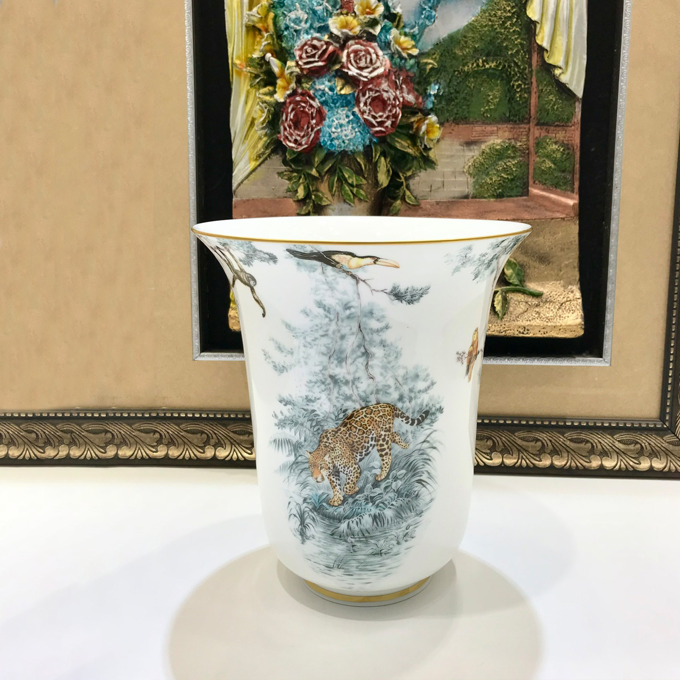 NIGO Hermes Tropical Rainforest Equatorial Jungle Series Bone China Vase 45% High Bone China Cameo Craft Matte Hand Traced Gold Accessories #nigo71572