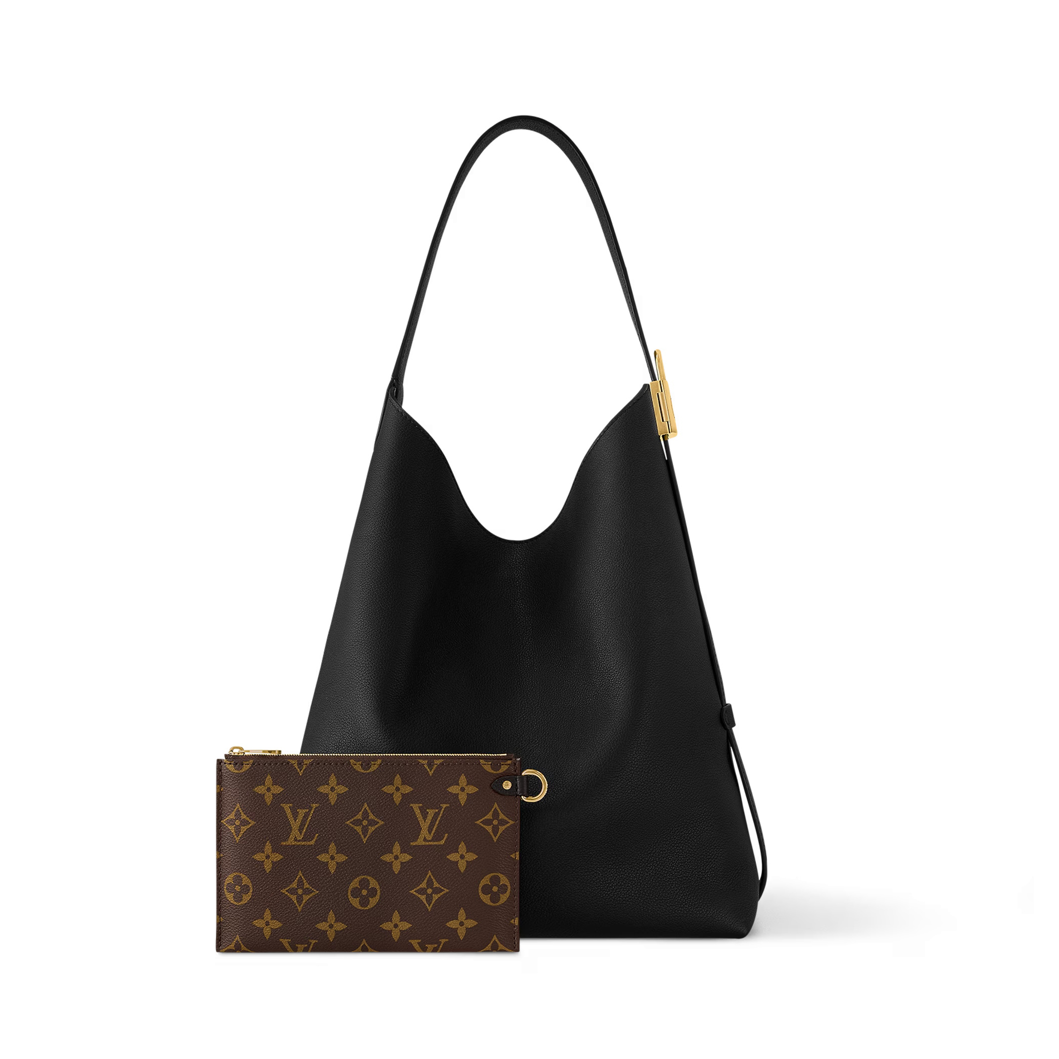 NIGO Louis Vuitton Low Key Hobo Women's Solid Color Adjustable Shoulder Strap Leather Tote Shoulder Bag Bags #nigo72927