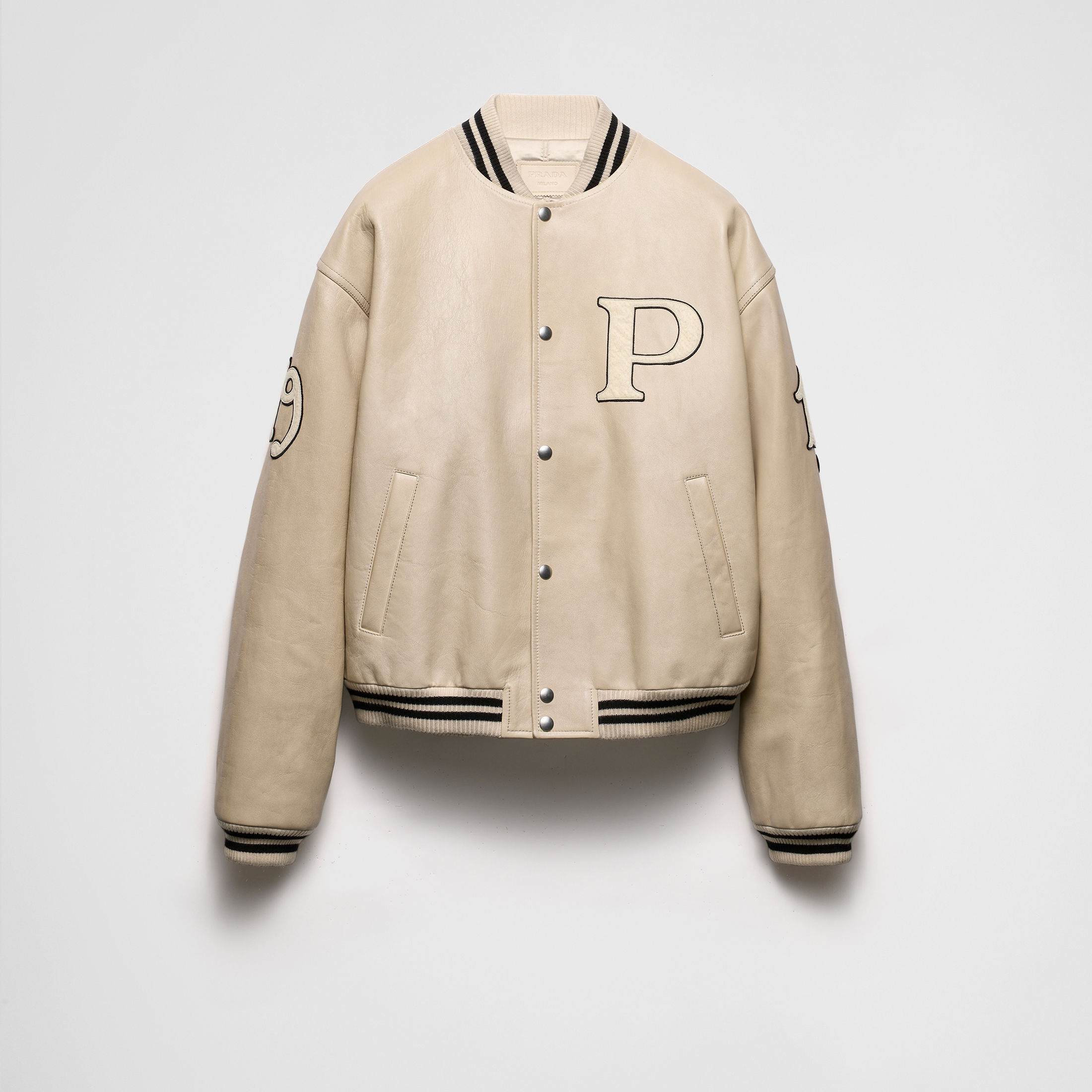 NIGO Prada Men's And Women's Fall And Winter Retro Letters High Street Leather Jacket Lapel Single-breasted Jacket Coat Ngvp #nigo9223