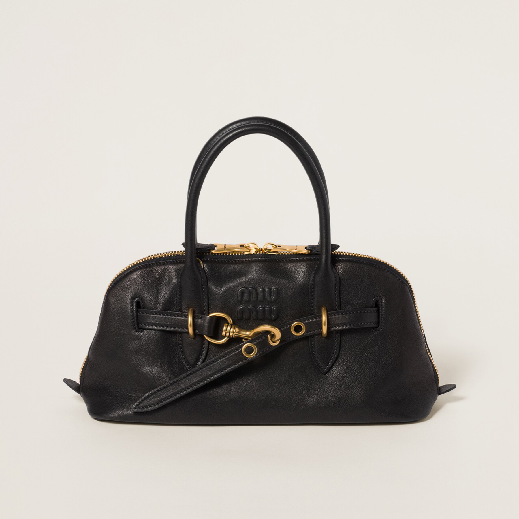 NIGO MiuMiu Aventure Nappa Women's Pure Color Embossed Letter Leather Shoulder Tote Bag Bags #nigo72925