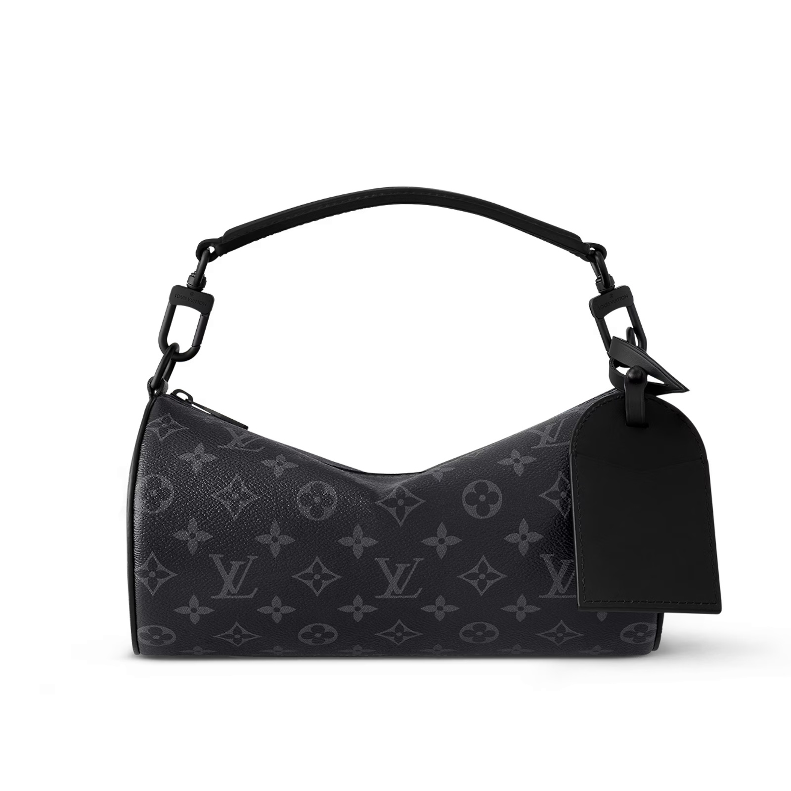 NIGO Louis Vuitton SOFT POLOCHON Men's Black Removable Adjustable Shoulder Strap Zipper Closure Canvas Quilted Cowhide Cylinder Shoulder Crossbody Handbag Bag Bags #nigo72936