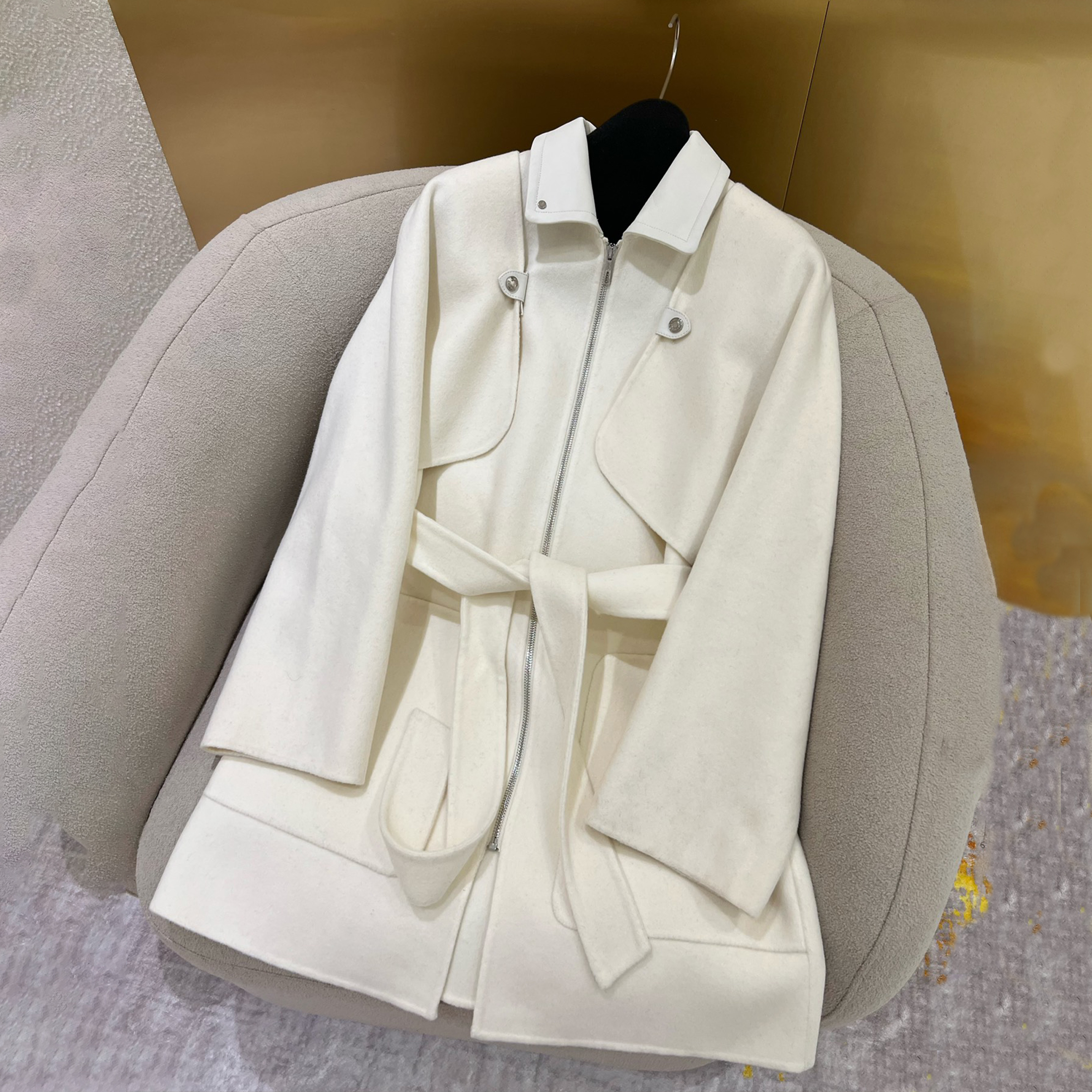 NIGO Hermes Two Piece Set Of Double-sided Cashmere Coat Medium To Long Zipper Vest Jacket Fashionable Casual Long Sleeved Jacket Ngvp #nigo9225