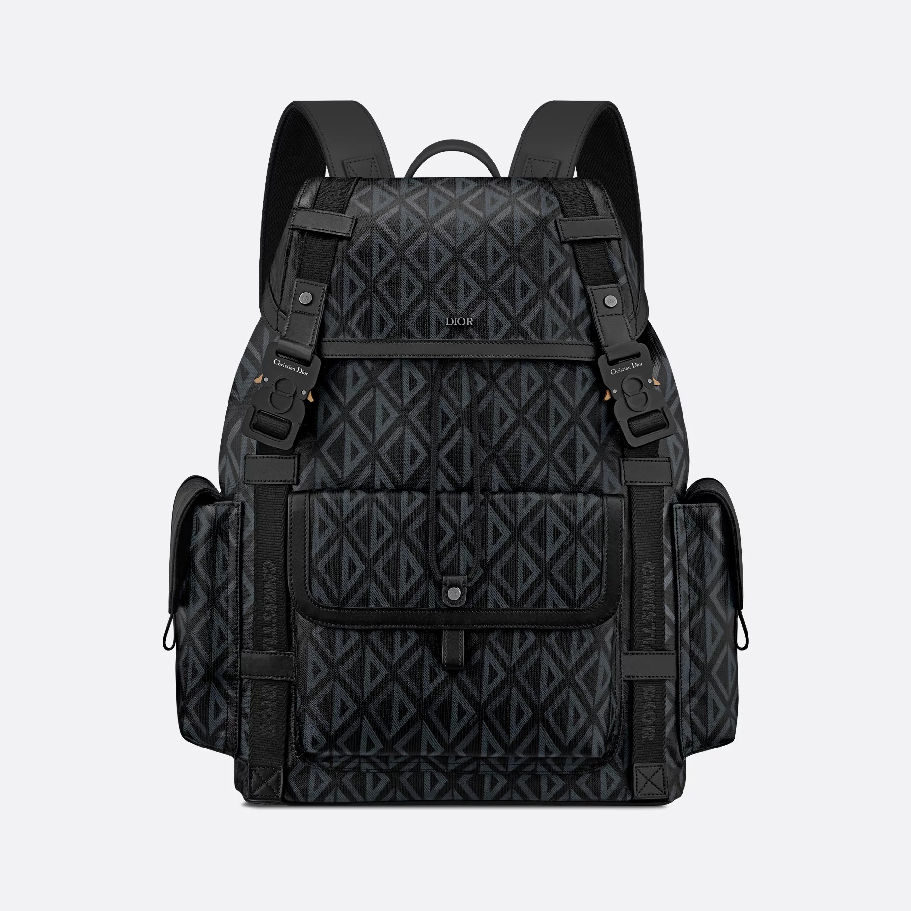 NIGO Dior Men's Solid Color Letter Printed Smooth Cowhide Leather Patchwork Canvas Backpack Shoulder Bag Bags #nigo72941