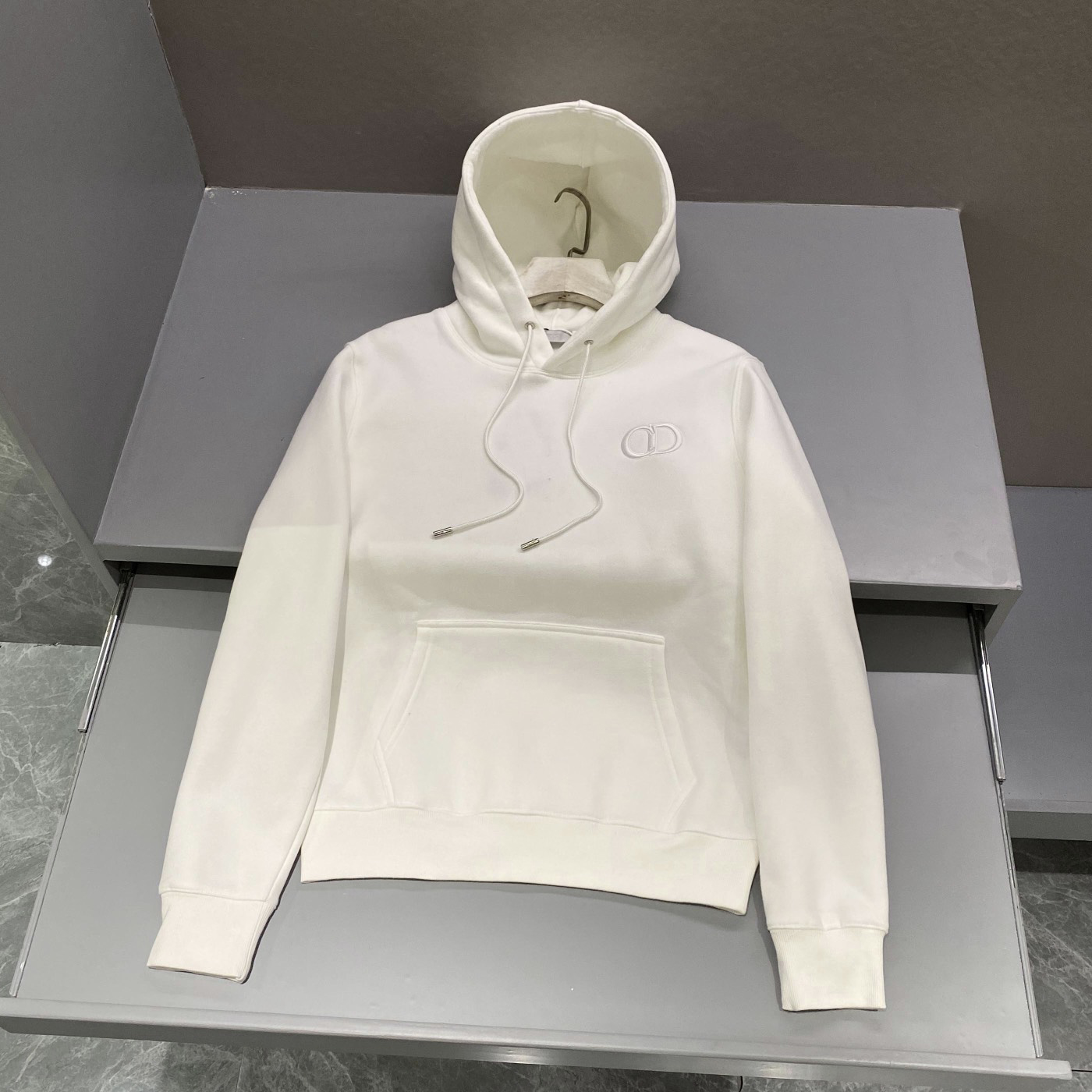 NIGO Dior Men's and Women's Spring and Autumn Solid Color Embroidered Logo Cotton Hooded Drawstring Sweatshirt Pullover #nigo72938