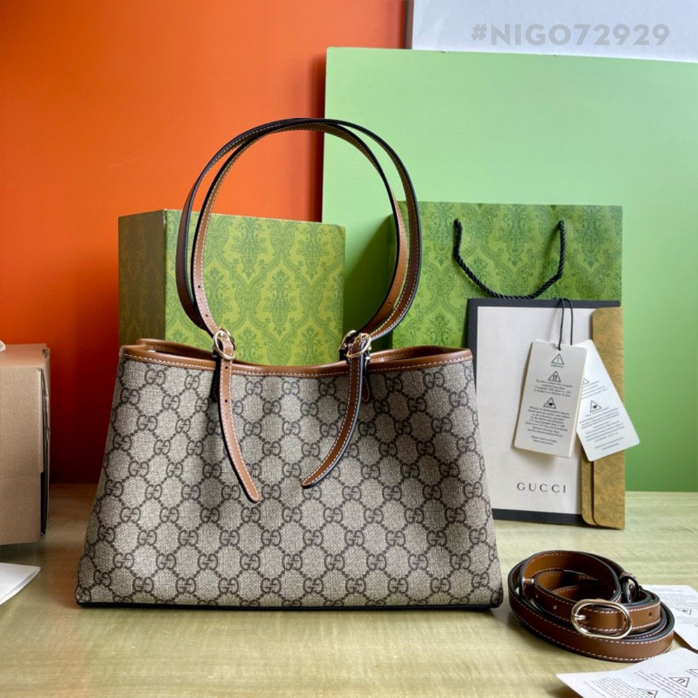 NIGO Gucci Women's Brown Monogrammed Printed Leather Quilted Canvas Shoulder Handbag Crossbody Bag Bags #nigo72929