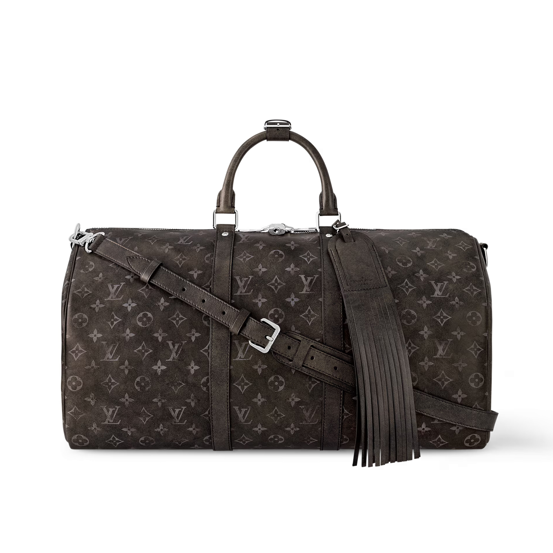 NIGO Louis Vuitton KEEPALL BANDOULIÈRE 50 Men's Detachable Adjustable Shoulder Strap Zipper Closure Coated Canvas Quilted Leather Single Shoulder Crossbody Handbag Travel Bag Bags #nigo72948