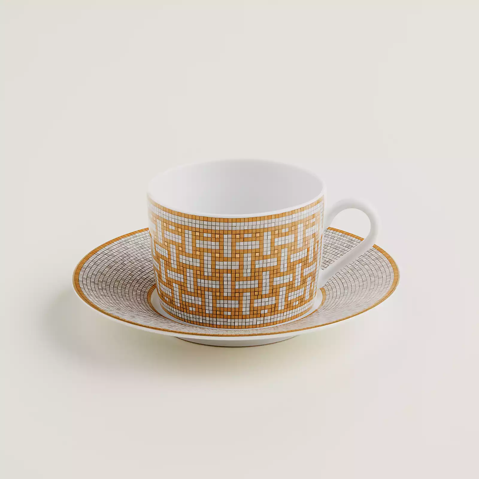 NIGO Hermes Classic Fashion 24 Gold Mosaic Series Light Luxury Style Bone China Coffee Cup & Saucer Set Accessories #nigo71589