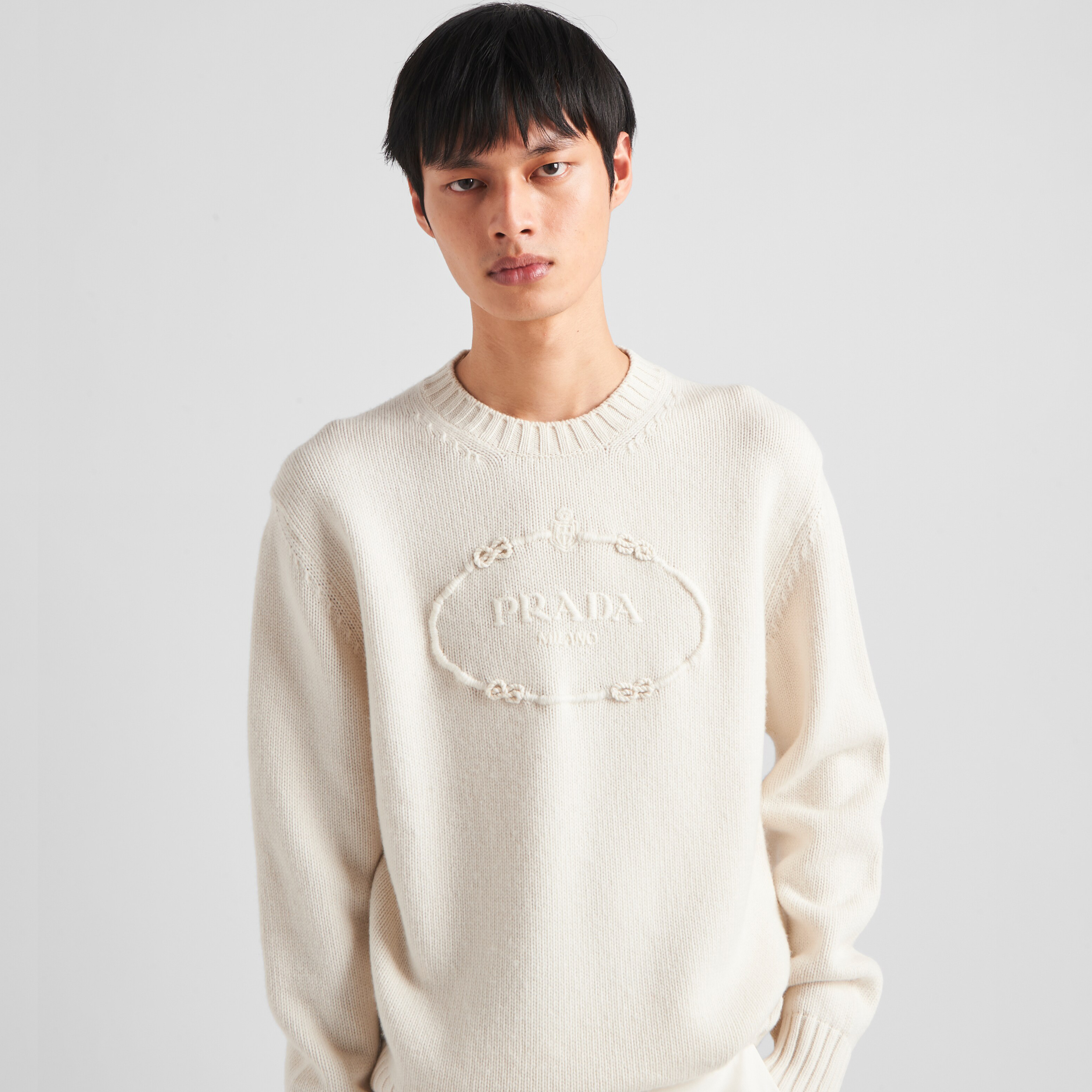NIGO Prada Men's Spring and Autumn Solid Color Splicing Round Neck Embroidery Printed Logo Long Sleeve Sweater Pullover #nigo72945