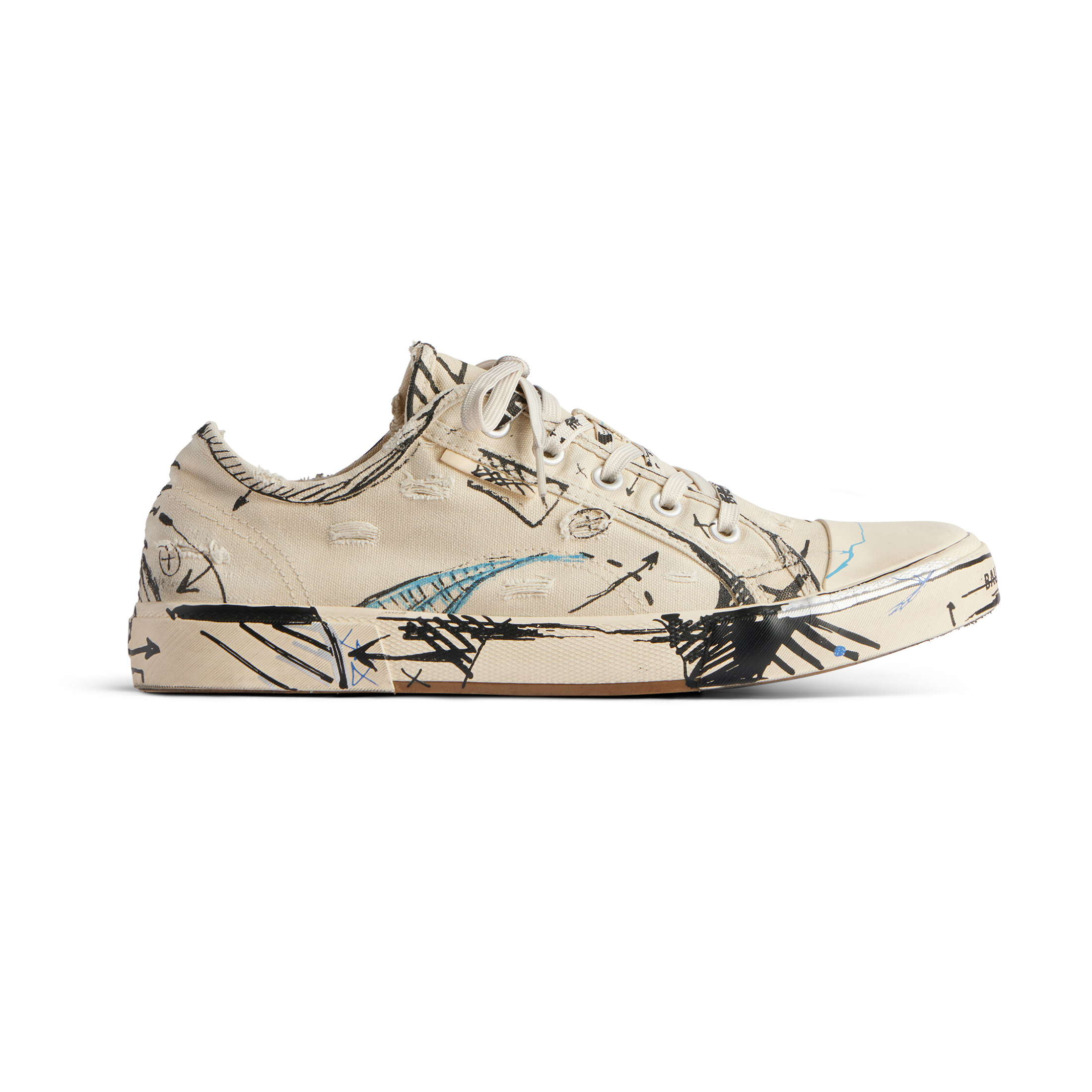NIGO Balenciaga Paris Sketch Men's Women's Sneakers Round Toe Printed Lace Up Low Top Canvas Shoes Fashion Sandals Slippers #nigo71612