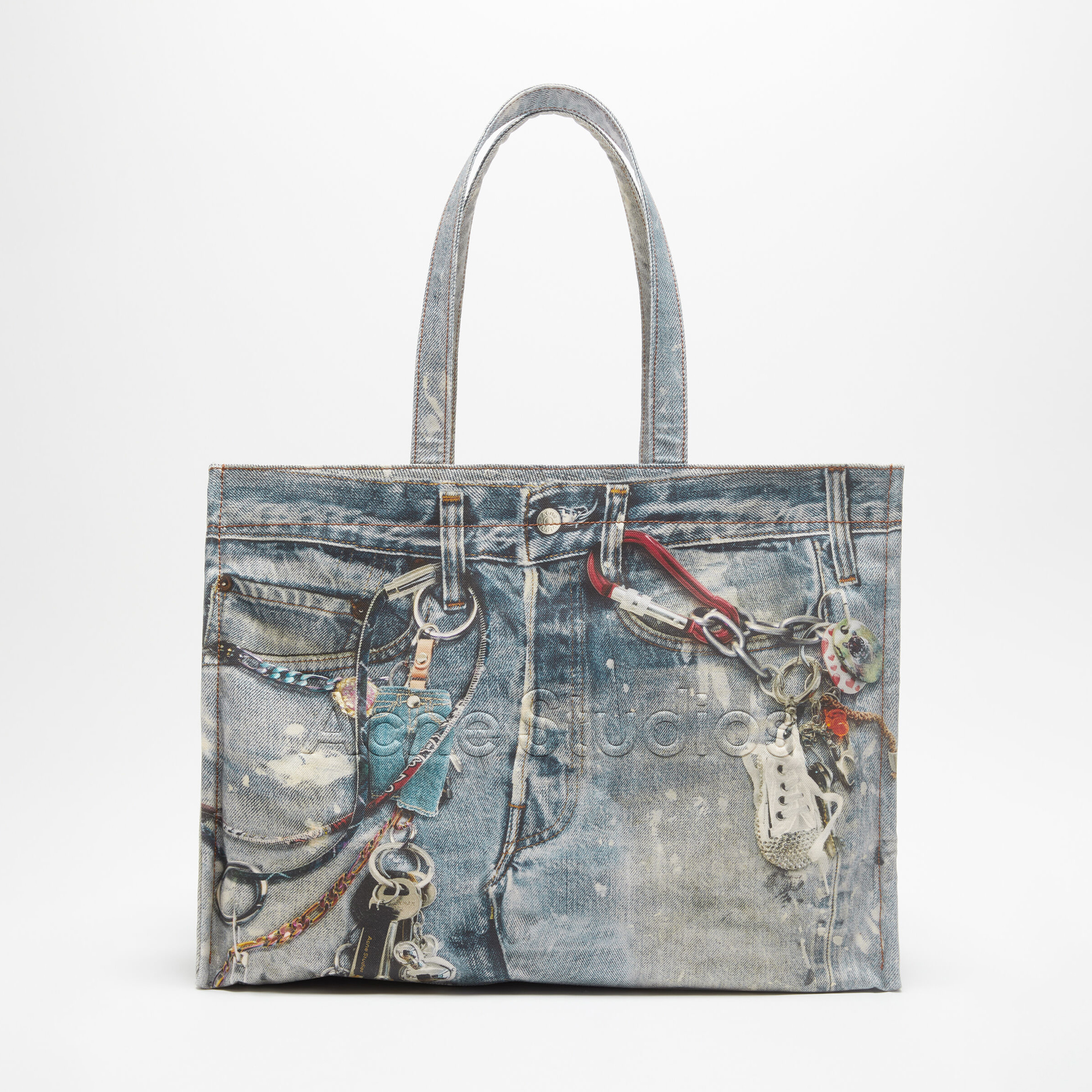 NIGO Acne Studios Men Women Embossed Logo Old Vintage Cotton Canvas Shoulder Solid Color Casual Tote Bag FN-UX-BAGS000177 Ngvp #nigo9215