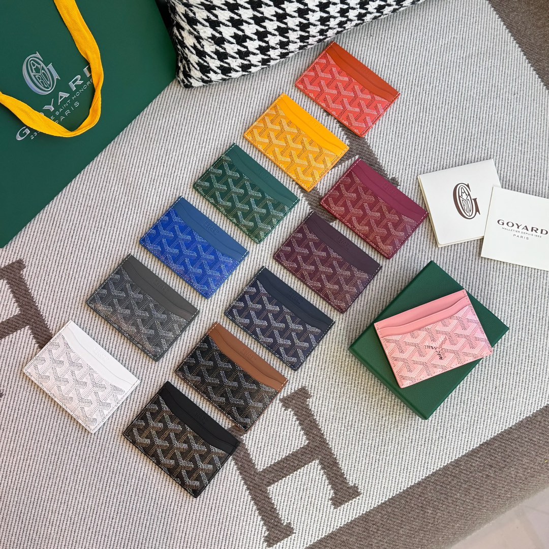NIGO Goyard Men's And Women'S Saint-Sulpice Series Geometric Pattern Printing Color Blocking Card Holder Canvas With Calfskin Double-Sided Card Case Bags #nigo71587