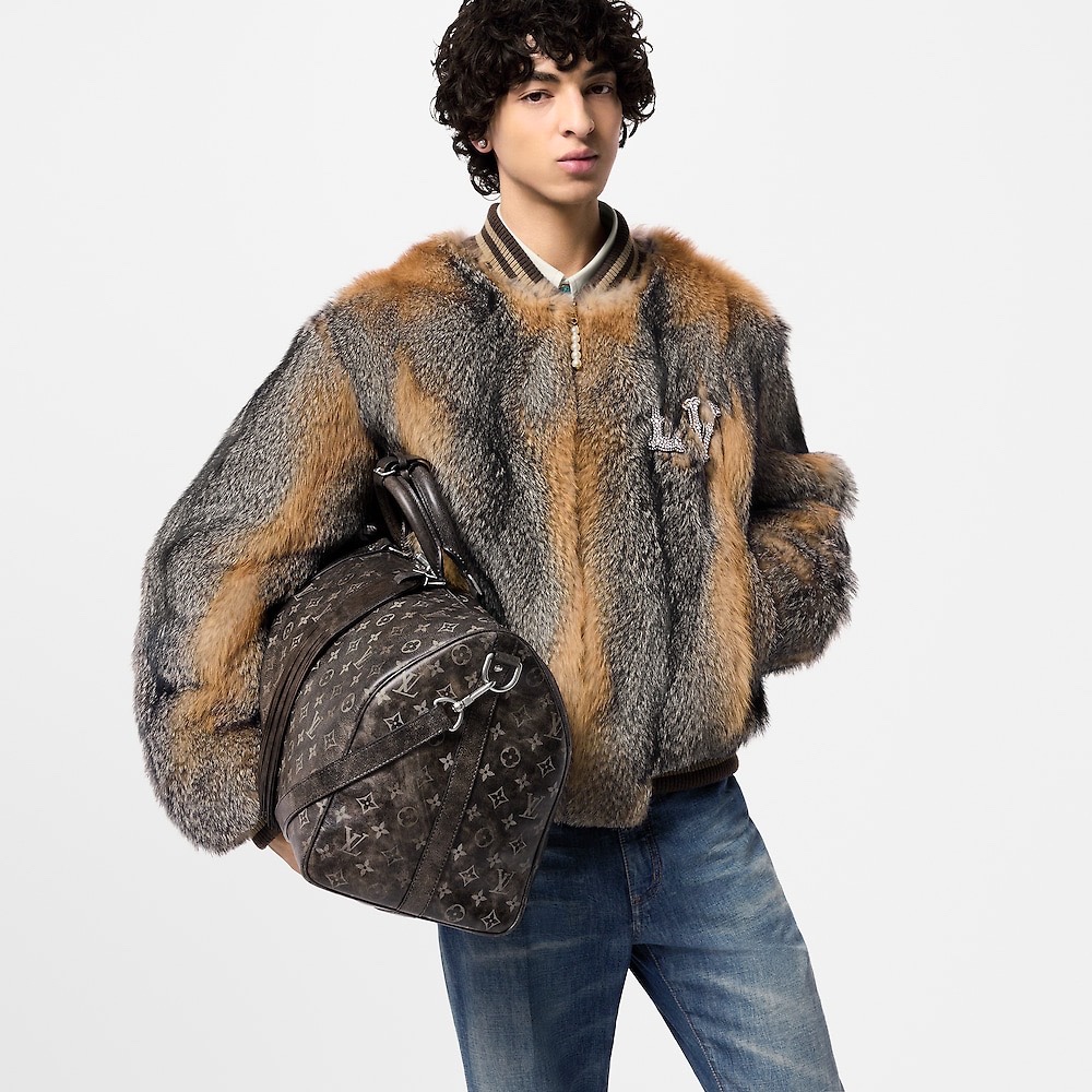 NIGO Louis Vuitton KEEPALL BANDOULIÈRE 50 Men's Detachable Adjustable Shoulder Strap Zipper Closure Coated Canvas Quilted Leather Single Shoulder Crossbody Handbag Travel Bag Bags #nigo72948