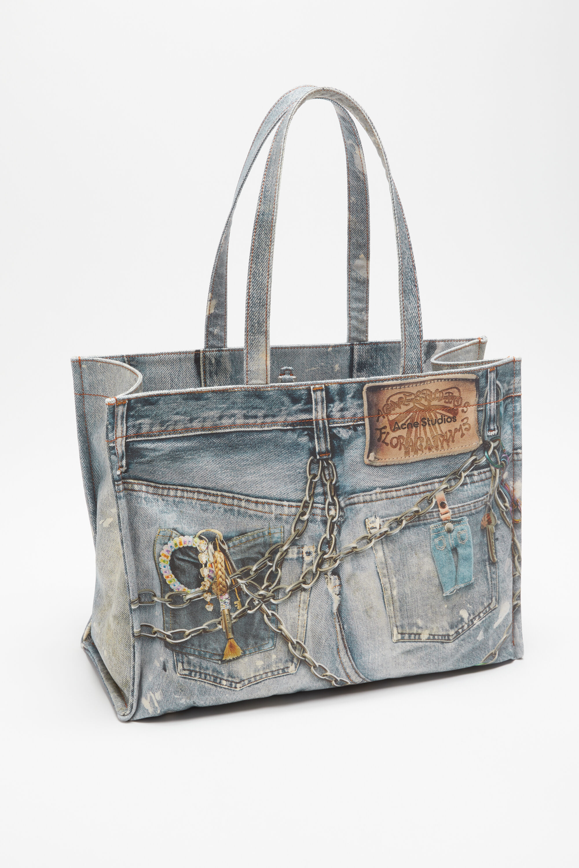 NIGO Acne Studios Men Women Embossed Logo Old Vintage Cotton Canvas Shoulder Solid Color Casual Tote Bag FN-UX-BAGS000177 Ngvp #nigo9215