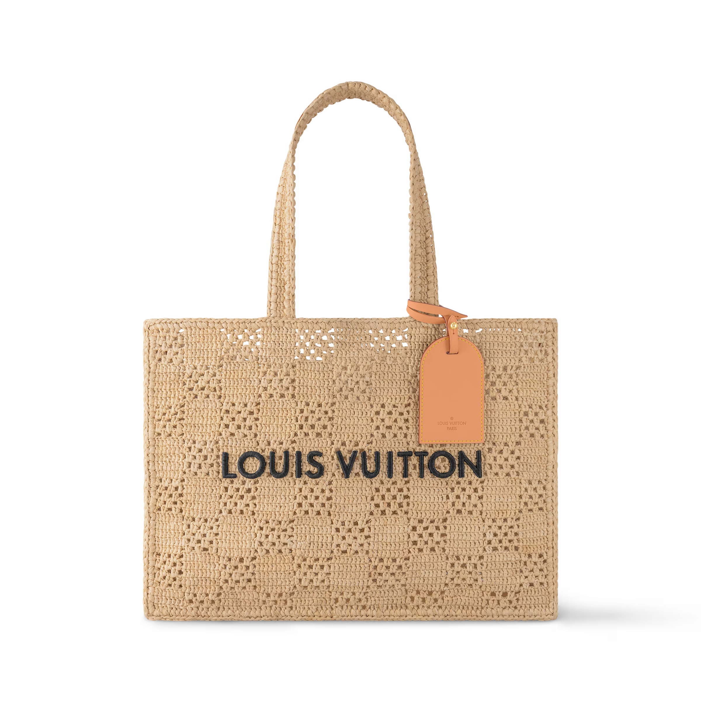 NIGO Louis Vuitton Men's and Women's Khaki Letter Printed Open Closure Leather Shopping Bag Handbag Tote Bags #nigo72965