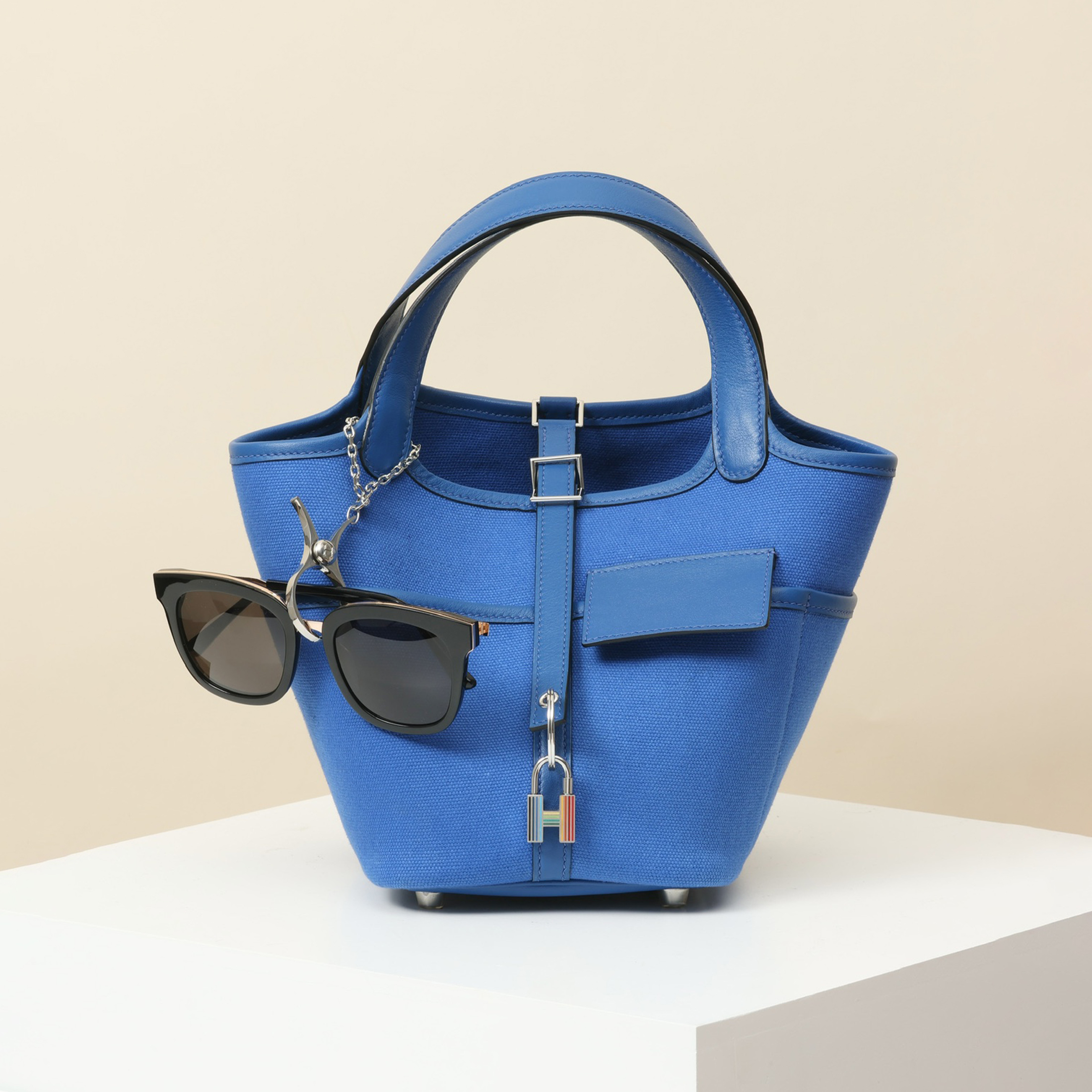 NIGO Hermes Picotin Cargo 18 Women's Bag Canvas Patchwork Leather Vegetable Basket Patchwork Leather Handbag Bags With Accessory Ngvp #nigo9229