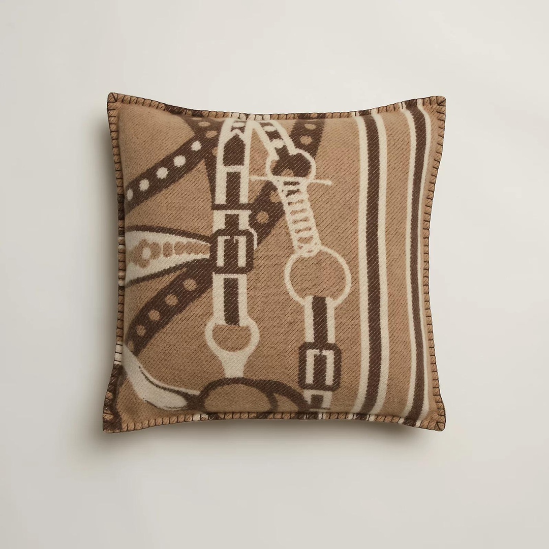 NIGO Hermes Grand Tralala Collection Cozy Fashion Double Sided Jacquard Wool Cashmere Pillow Home Decorative Accessories #nigo71581