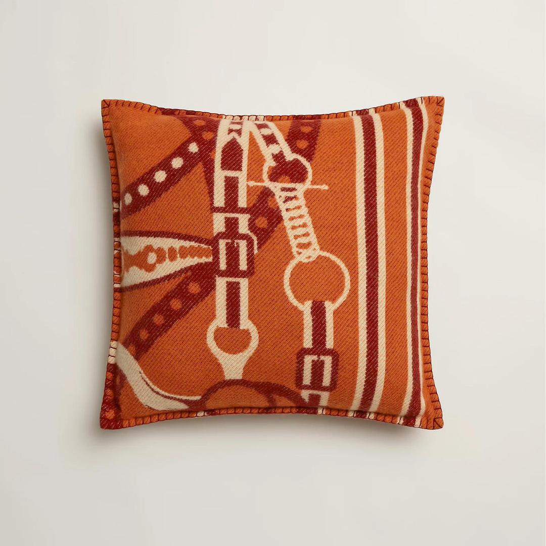 NIGO Hermes Grand Tralala Collection Cozy Fashion Double Sided Jacquard Wool Cashmere Pillow Home Decorative Accessories #nigo71581