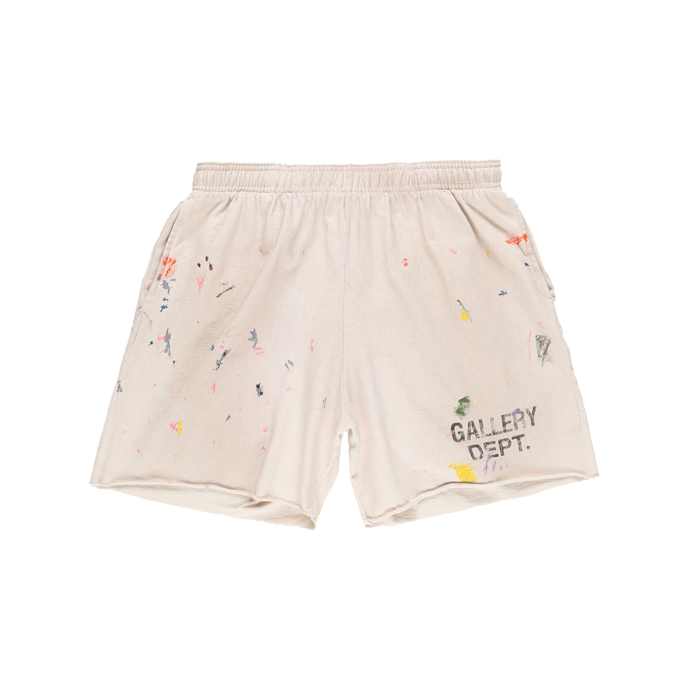 NIGO Gallery Dept Men's And Women's Splashed Ink Graffiti Rice White Shorts Retro Fashion High Street Trend Casual Elastic Waist Drawstring Shorts Pants Ngvp #nigo9237