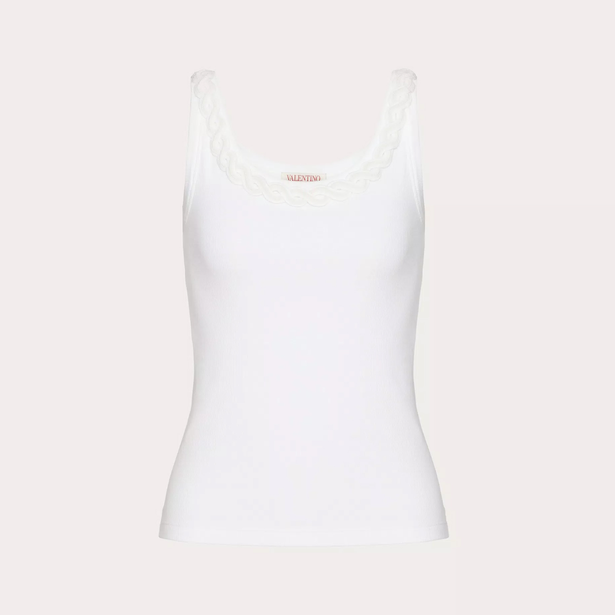 NIGO Valentino Women's Summer Embroidered Round Neck Sleeveless Fitted Solid Color Pullover Cotton Rib Vest T-Shirt Ngvp #nigo9266