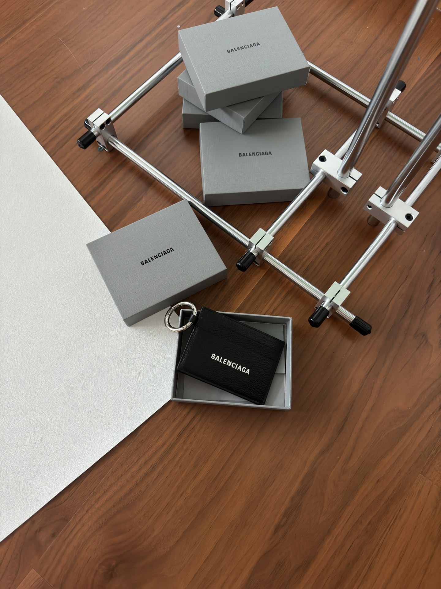 NIGO Balenciaga Men's Black Leather Keychain Card Case Bag #nigo72984