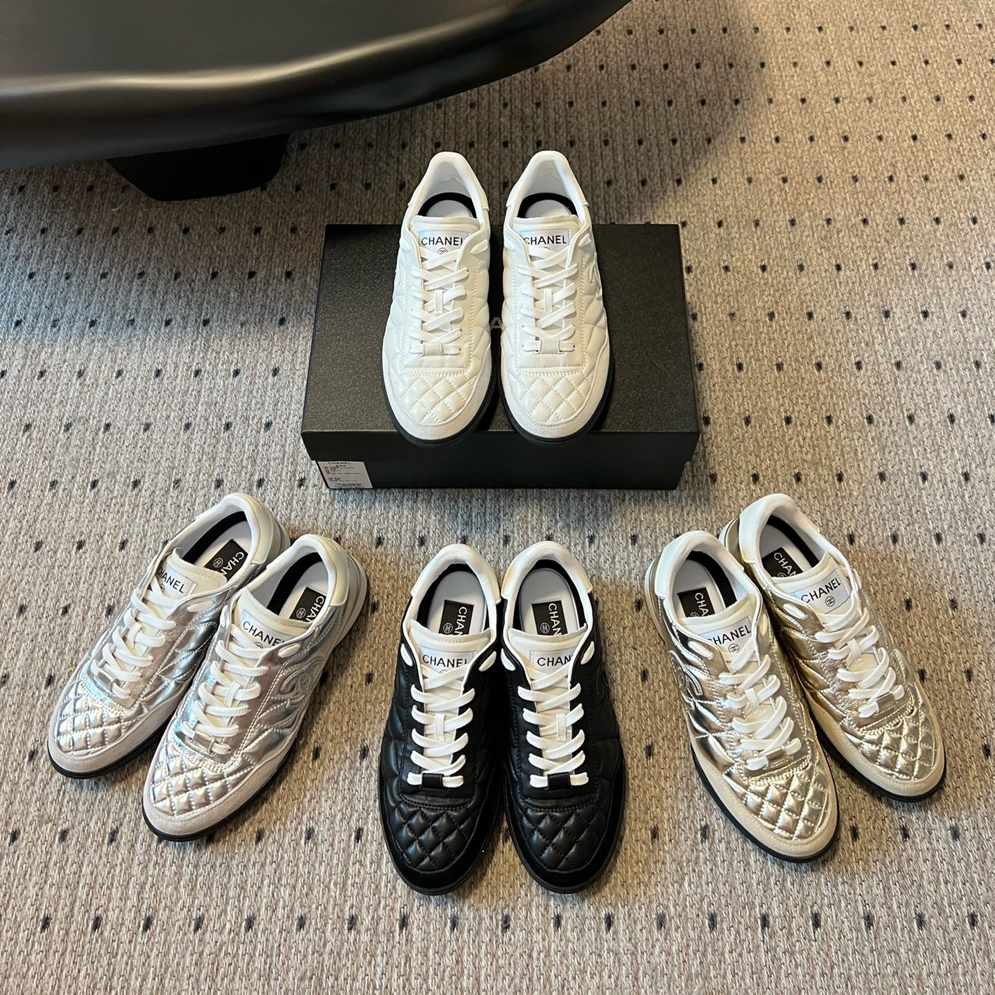 NIGO Chanel Women's Solid Color Flat Round Toe Lace Up Low Top Casual Sneakers Shoes #nigo72975