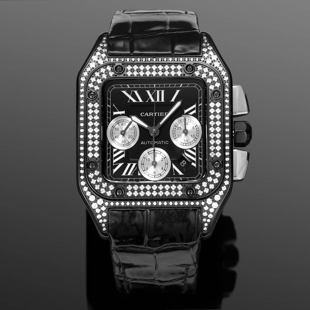 NIGO Cartier Santos Men's Automatic Mechanical Movement Roman Scale Date Display Chronograph 100M Water Resistant Mechanical Watch #nigo72997