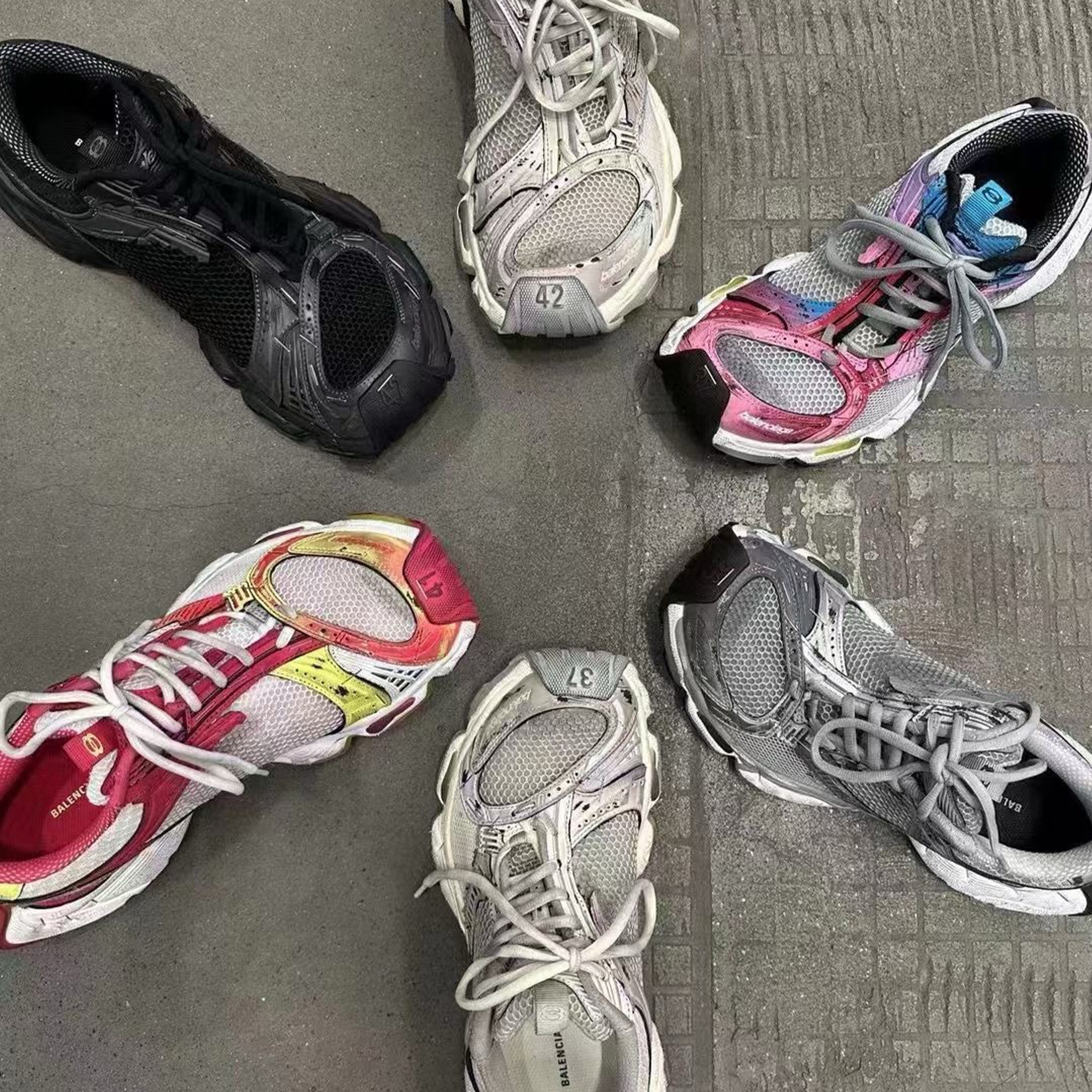 NIGO Balenciaga Men's Women's Four Seasons Solid Color Retro Stapler Dad Shoes Fashion Casual Sneakers Shoes #nigo9171