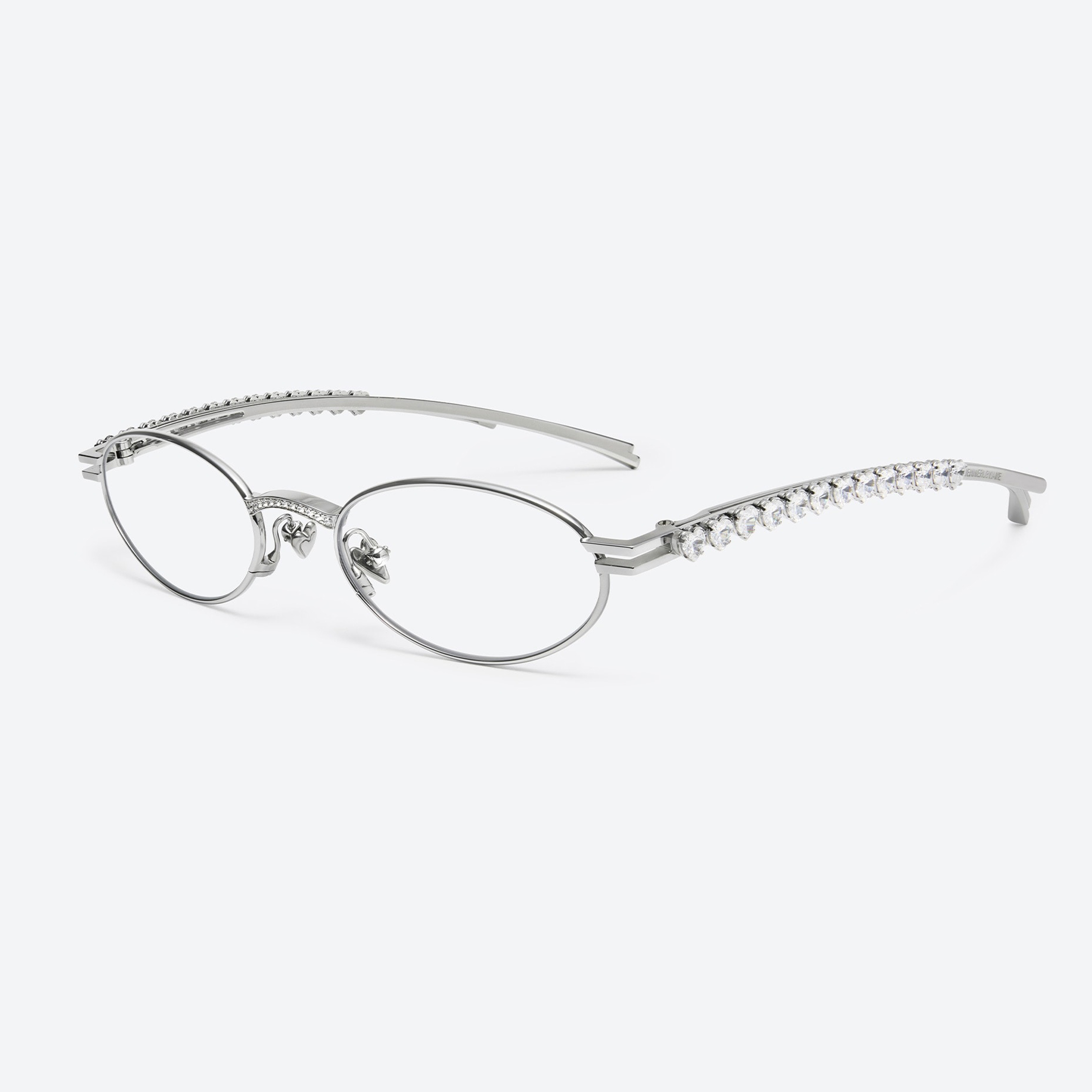 NIGO Gentle Monster Jennie - Barrette 02 Women's Fashion Jentle Salon Collection Sunglasses Oval Silver Diamond Metal Frame Trendy Eyewear Glasses Accessories Ngvp #nigo9242