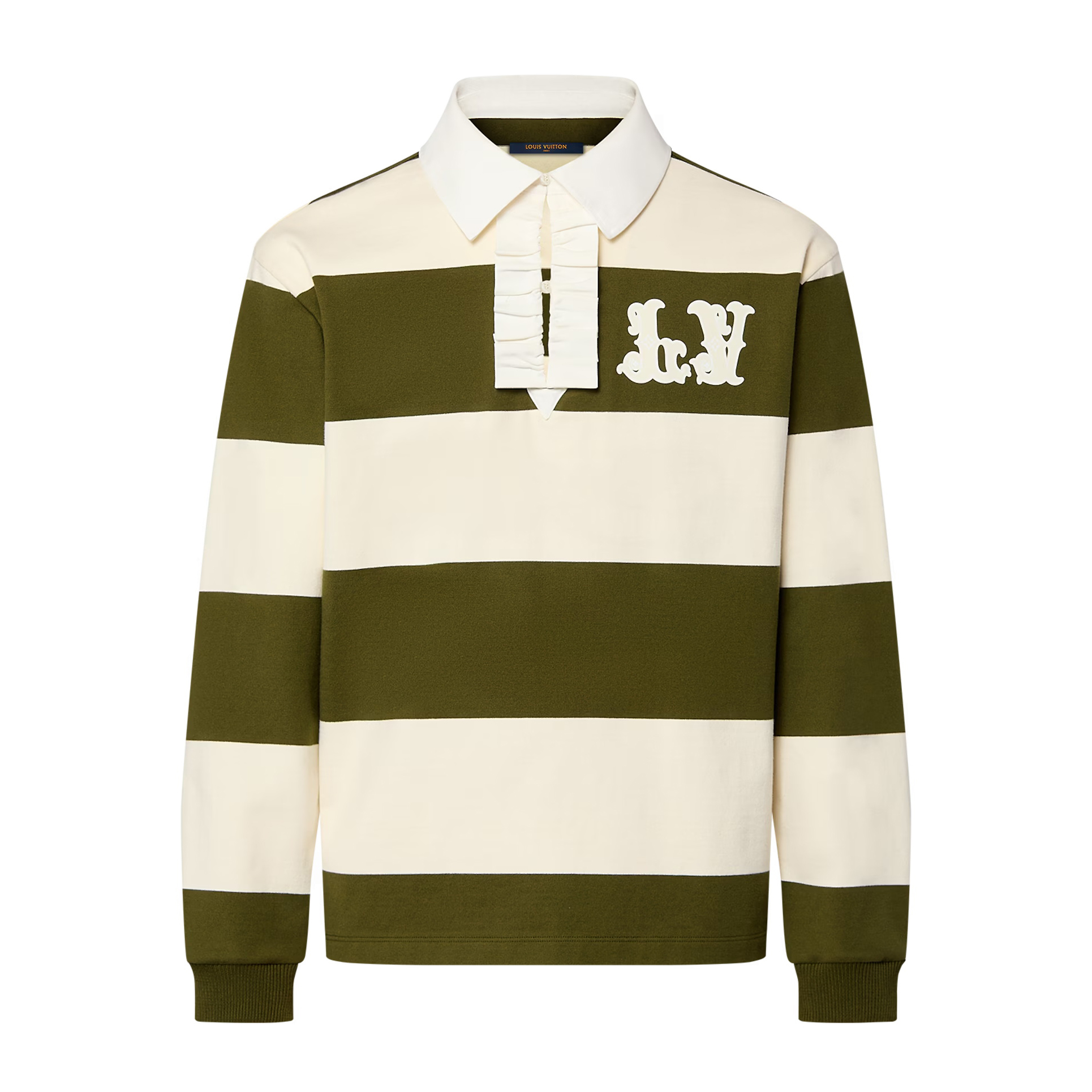 NIGO Louis Vuitton Men's Spring and Autumn Letter Logo Striped Printed Loose Long Sleeve Polo Shirt Pullover Sweatshirt #nigo72988