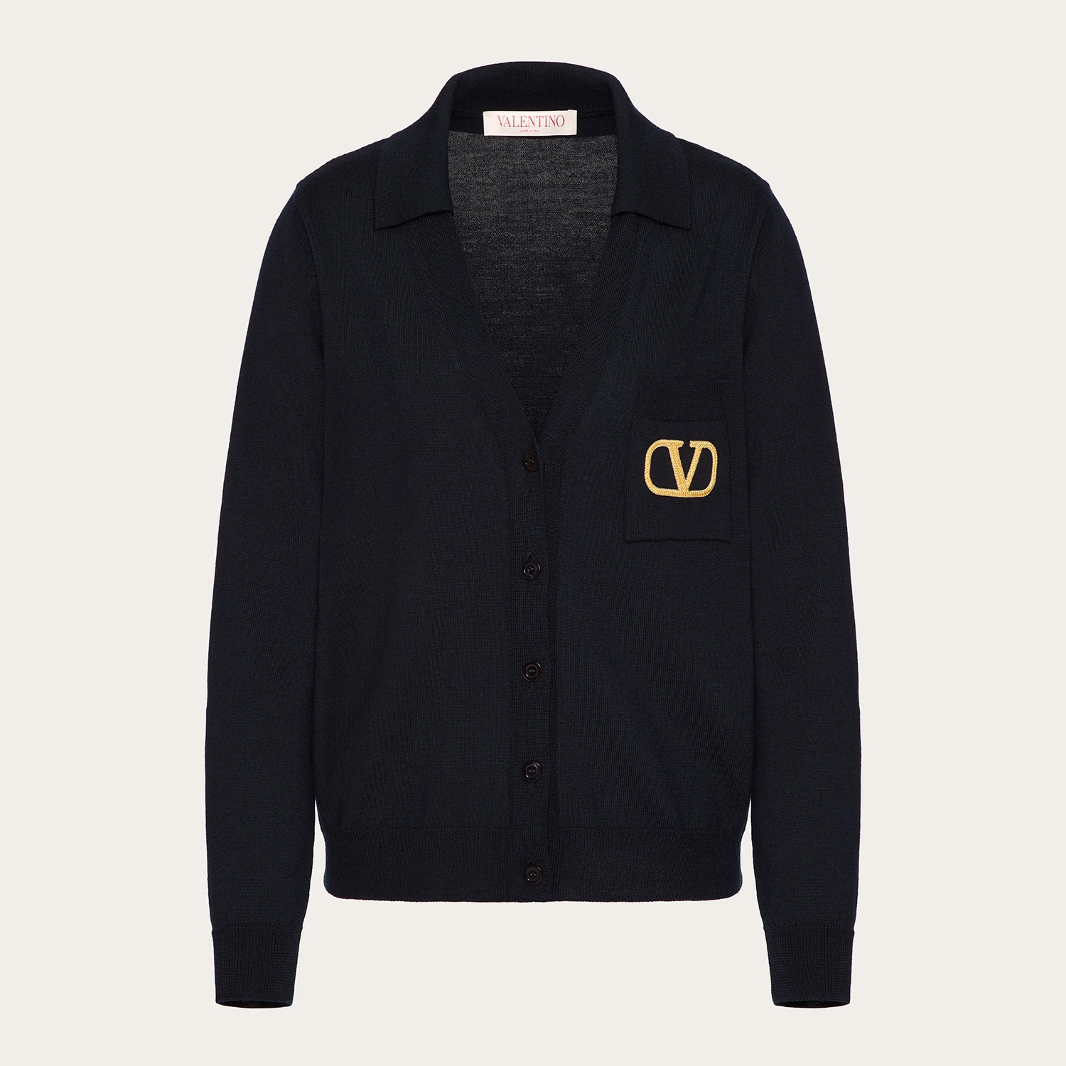 NIGO Valentino Women's Spring and Autumn Solid Color Logo Letter Printed V-Neck Single Breasted Long Sleeve Knit Jacket #nigo73121