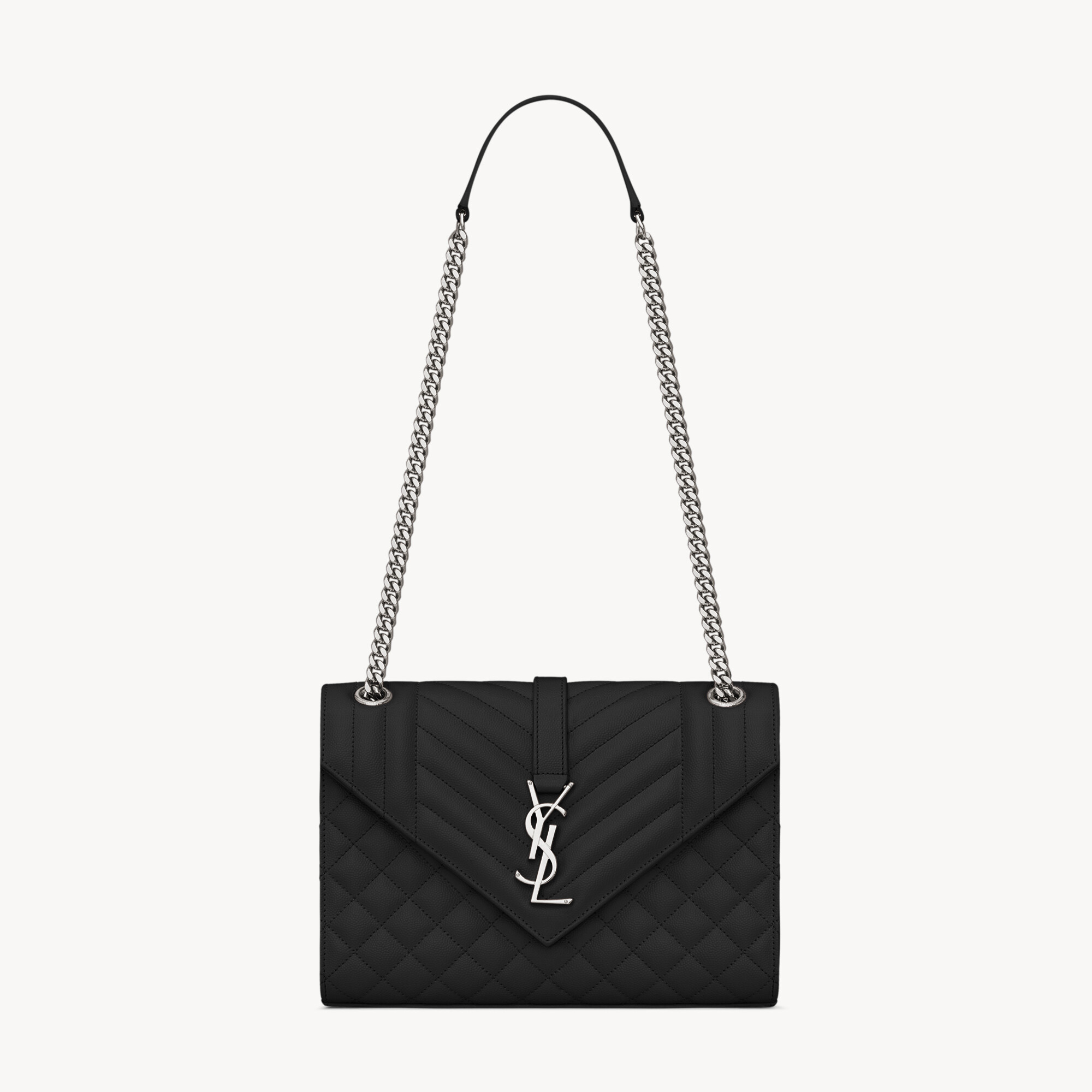 NIGO SAINT LAURENT Women's Chain Solid Color Logo Cowhide Envelope Bag Shoulder Crossbody Bags #nigo73112