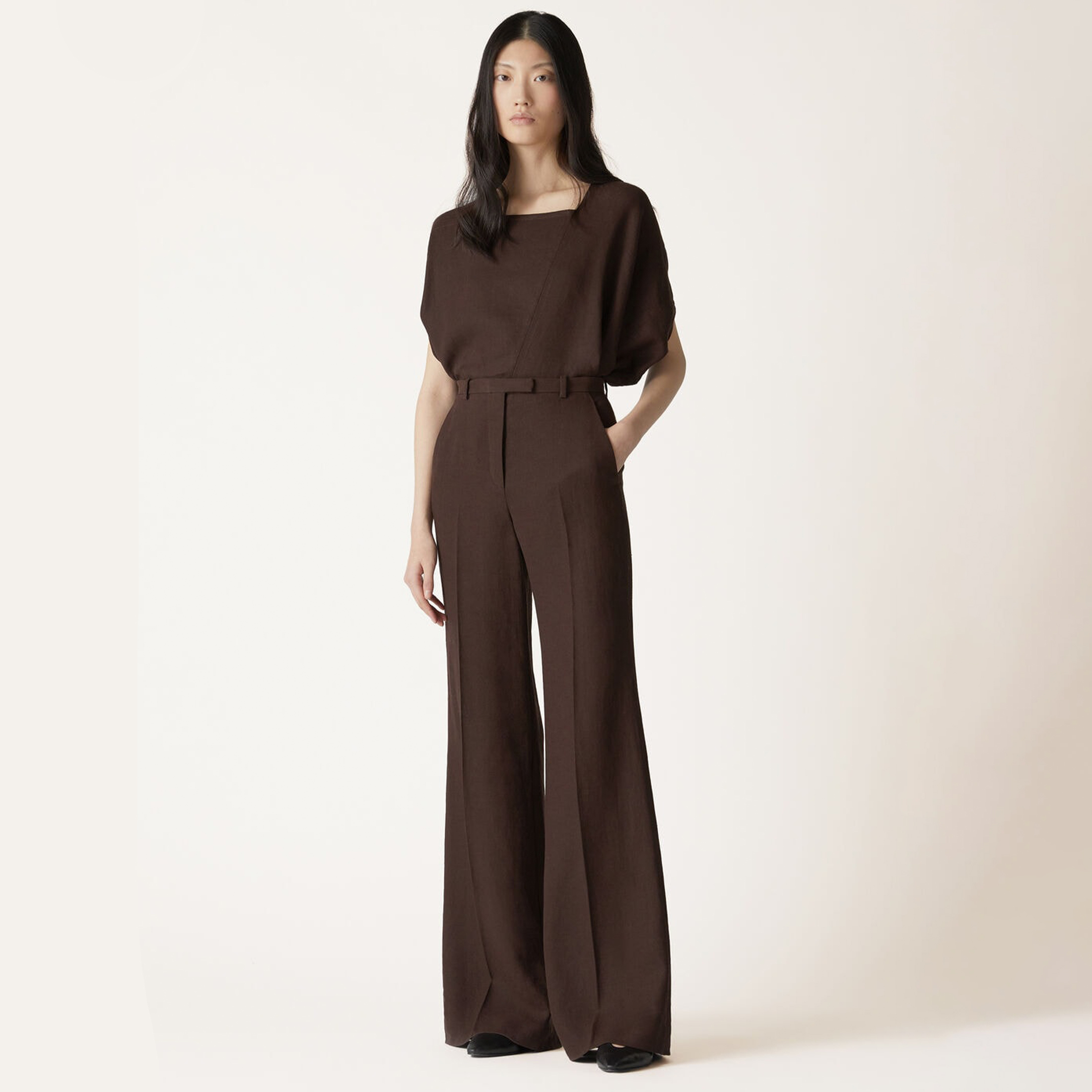 NIGO Loro Piana Gaia Women's Irregular Shirt Emmit Straight Wide Leg Pants Fashion Casual Comfortable Linen Suit Set Ngvp #nigo9248