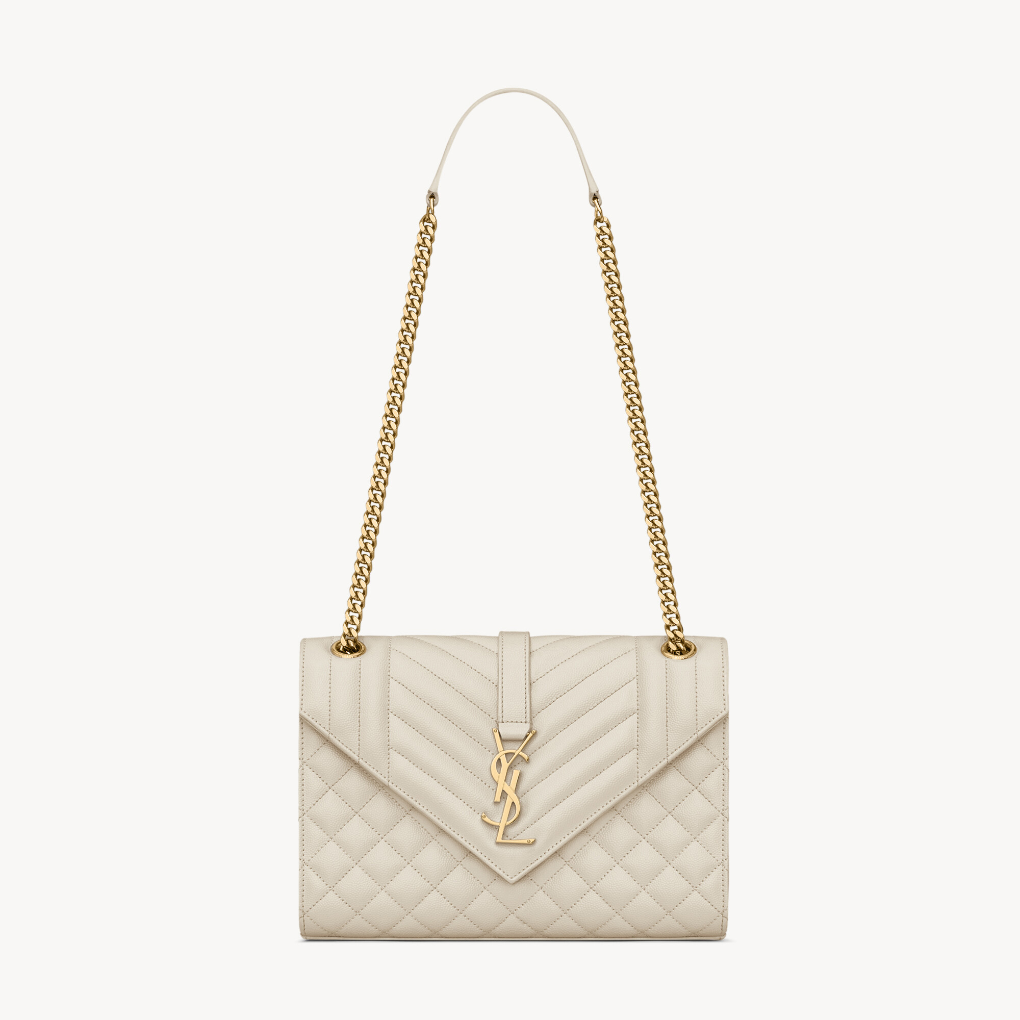 NIGO SAINT LAURENT Women's Chain Solid Color Logo Cowhide Envelope Bag Shoulder Crossbody Bags #nigo73112