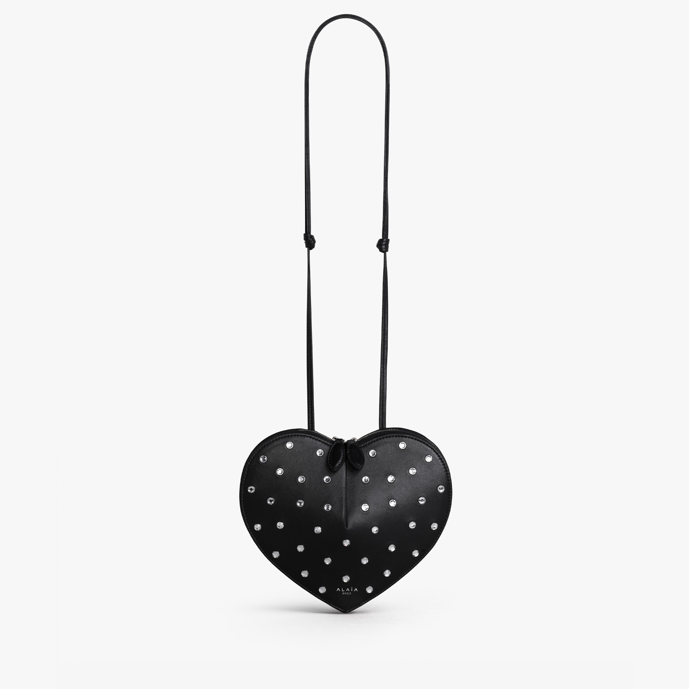 NIGO Alaia Women's Fashion Rhinestone Embellished Heart LE CŒUR Leather Casual Shoulder Bag Crossbody Bag Bags AA1P003CA287-999 Ngvp #nigo8348