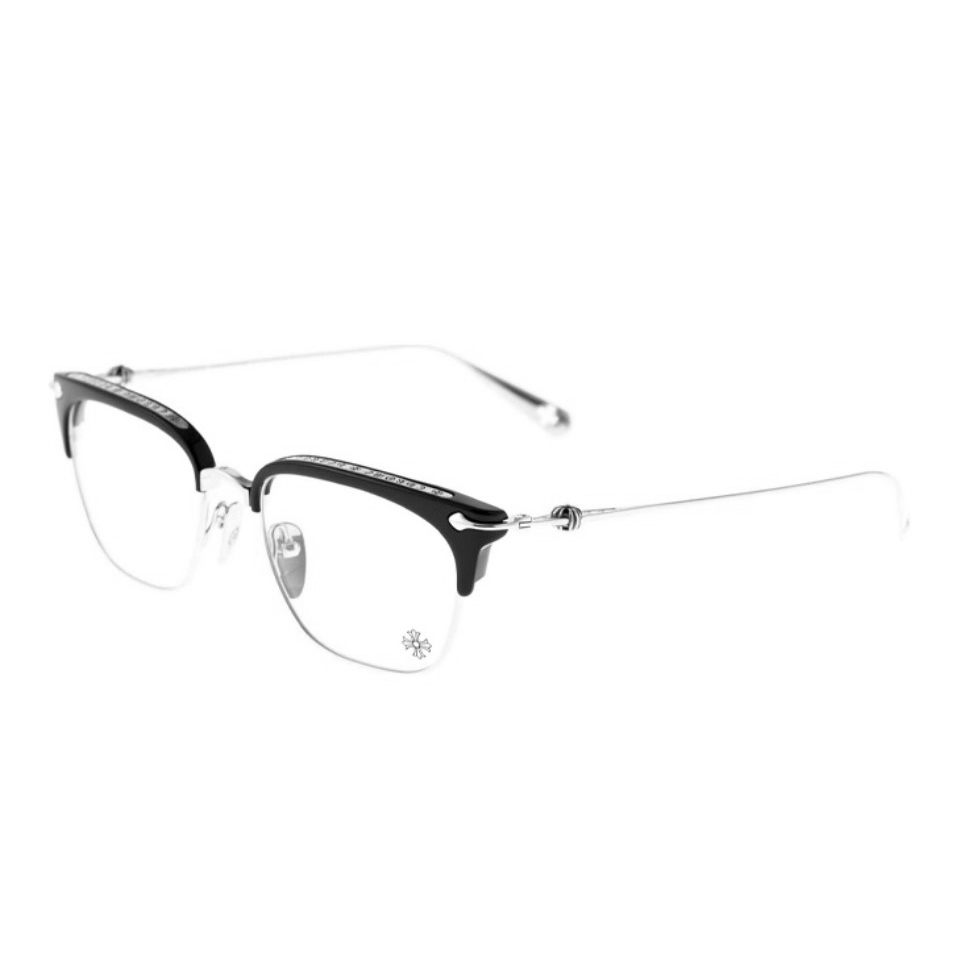 NIGO Chrome Hearts Men's And Women's Silver Crosses Flowers Create Titanium Square Optical Frames Eyeglasses Glasses #nigo73134