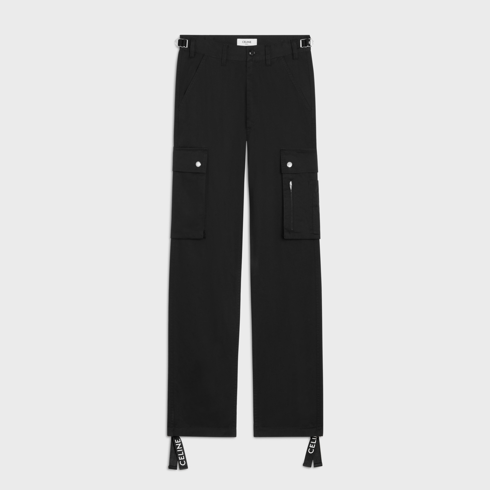 NIGO Celine Men's Spring and Fall Black Pocket Mid-Rise Straight Leg Work Pants #nigo73127