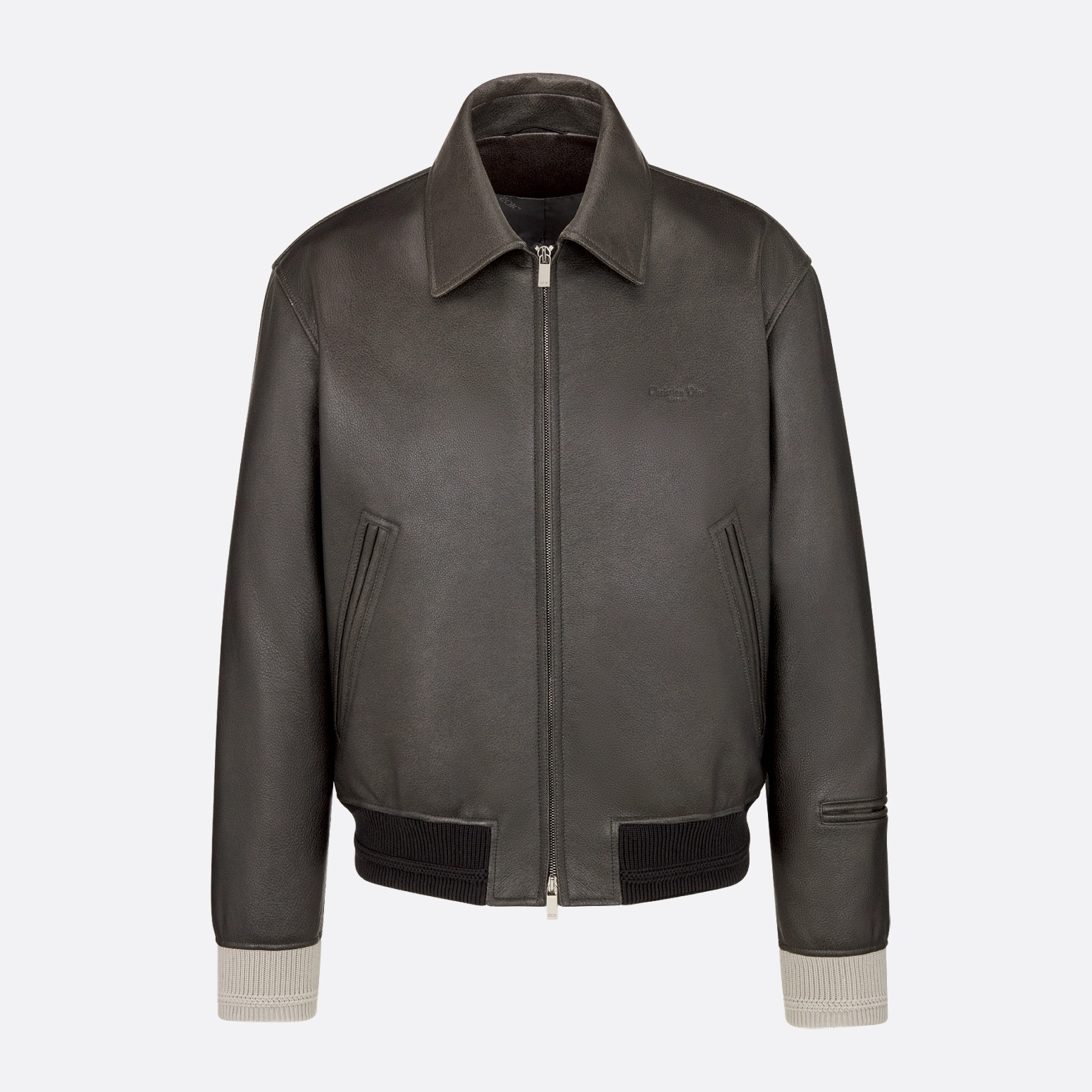 NIGO Dior Men's Autumn and Winter Solid Color Splicing Lapel Slim Long Sleeve Zipper Jacket #nigo73132