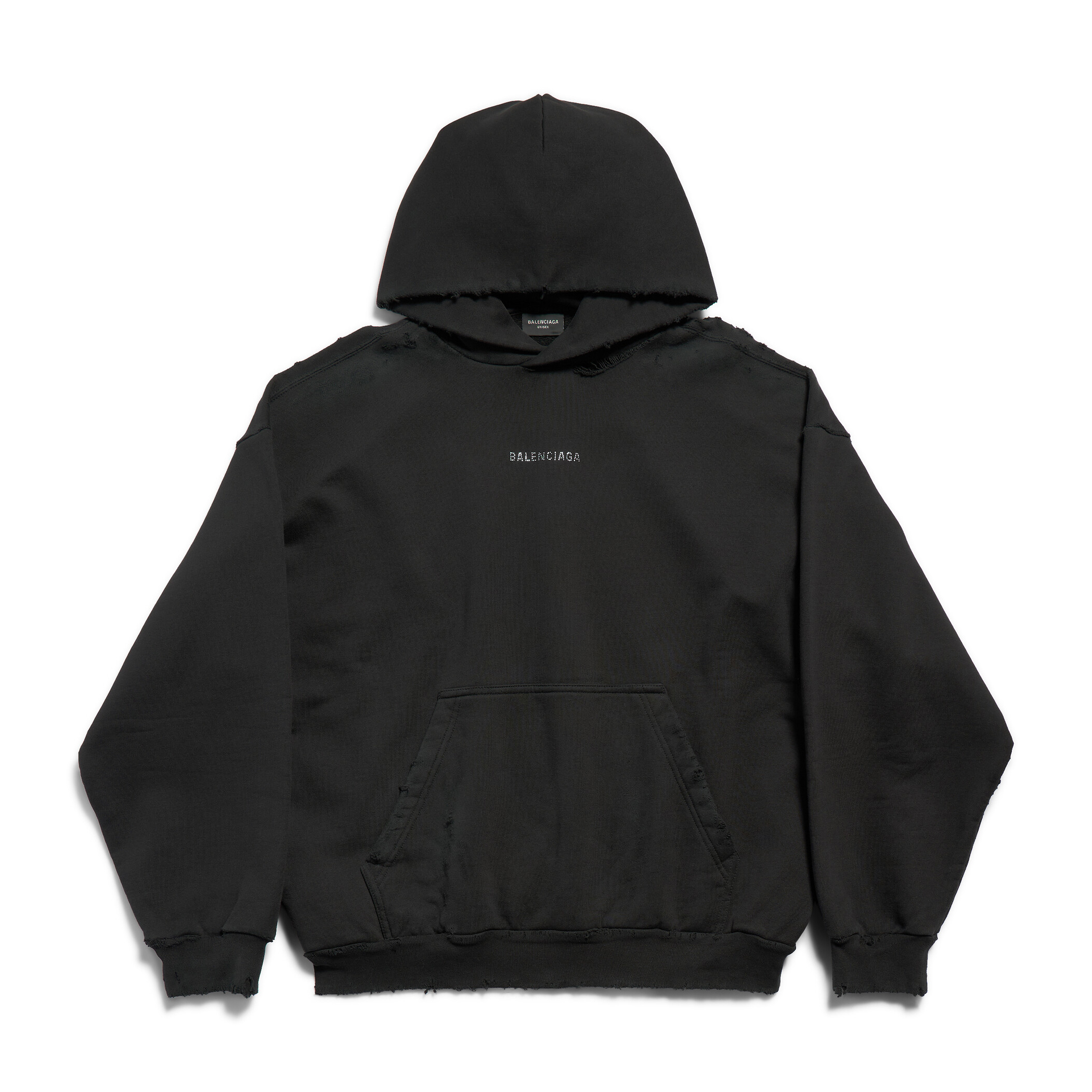 NIGO Balenciaga Men's Spring and Autumn Hot Drill Logo Letter Print Black Hooded Sweatshirt #nigo73135