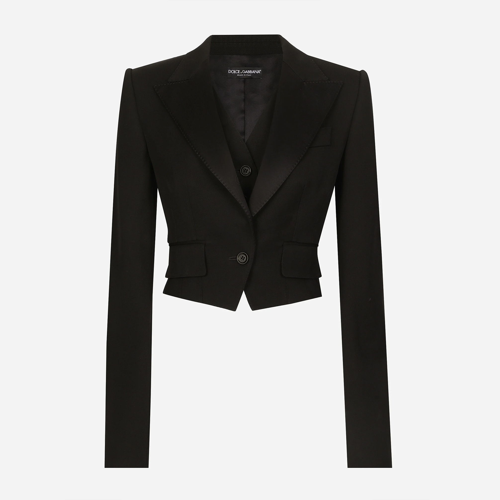NIGO Dolce&Gabbana Women's Spring And Autumn Short Wool Gabardine Black Lapel Long Sleeve Slim Blazer Jacket Ngvp #nigo9292