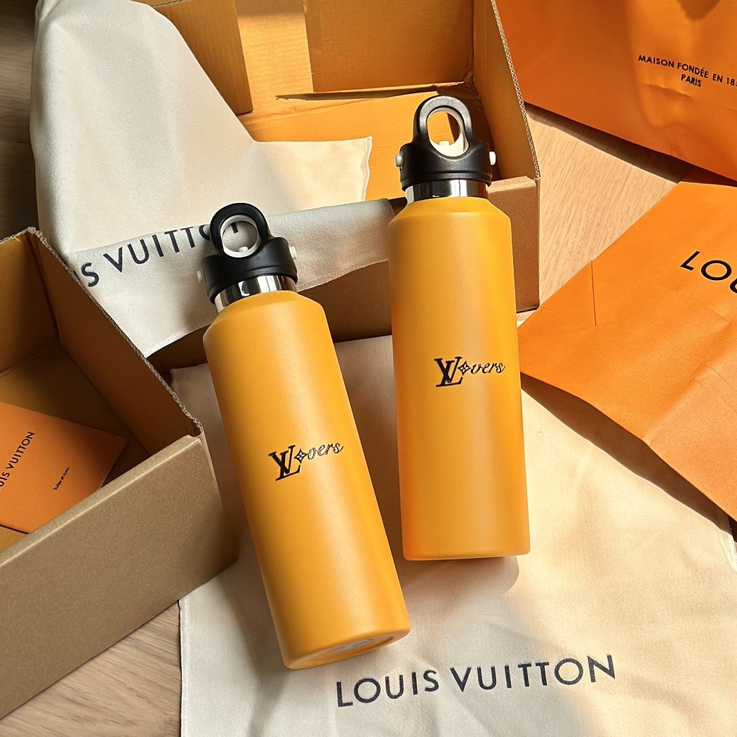 NIGO Louis Vuitton Orange 600ml Food Grade 316 Steel Outer Portable Insulated Tumbler Water Mug Cup #nigo73143