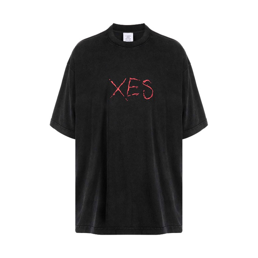 NIGO Vetements Men's Summer Letter Printed Cotton Round Neck Straight Short Sleeve Black T-Shirt #nigo71615