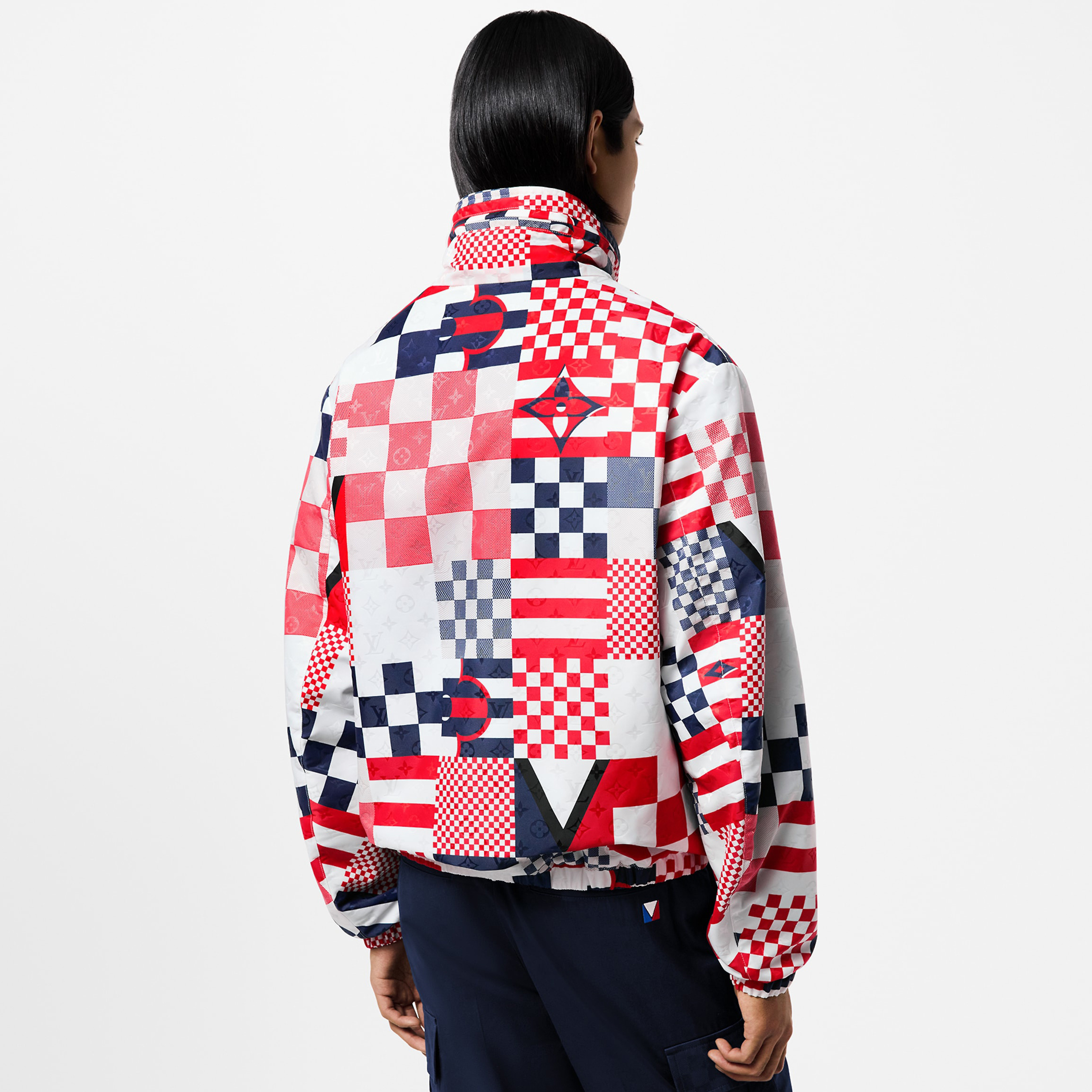 NIGO Louis Vuitton Men's Spring and Autumn Logo Color Blocking Plaid Reversible Zipper Long Sleeve Jacket #nigo73152