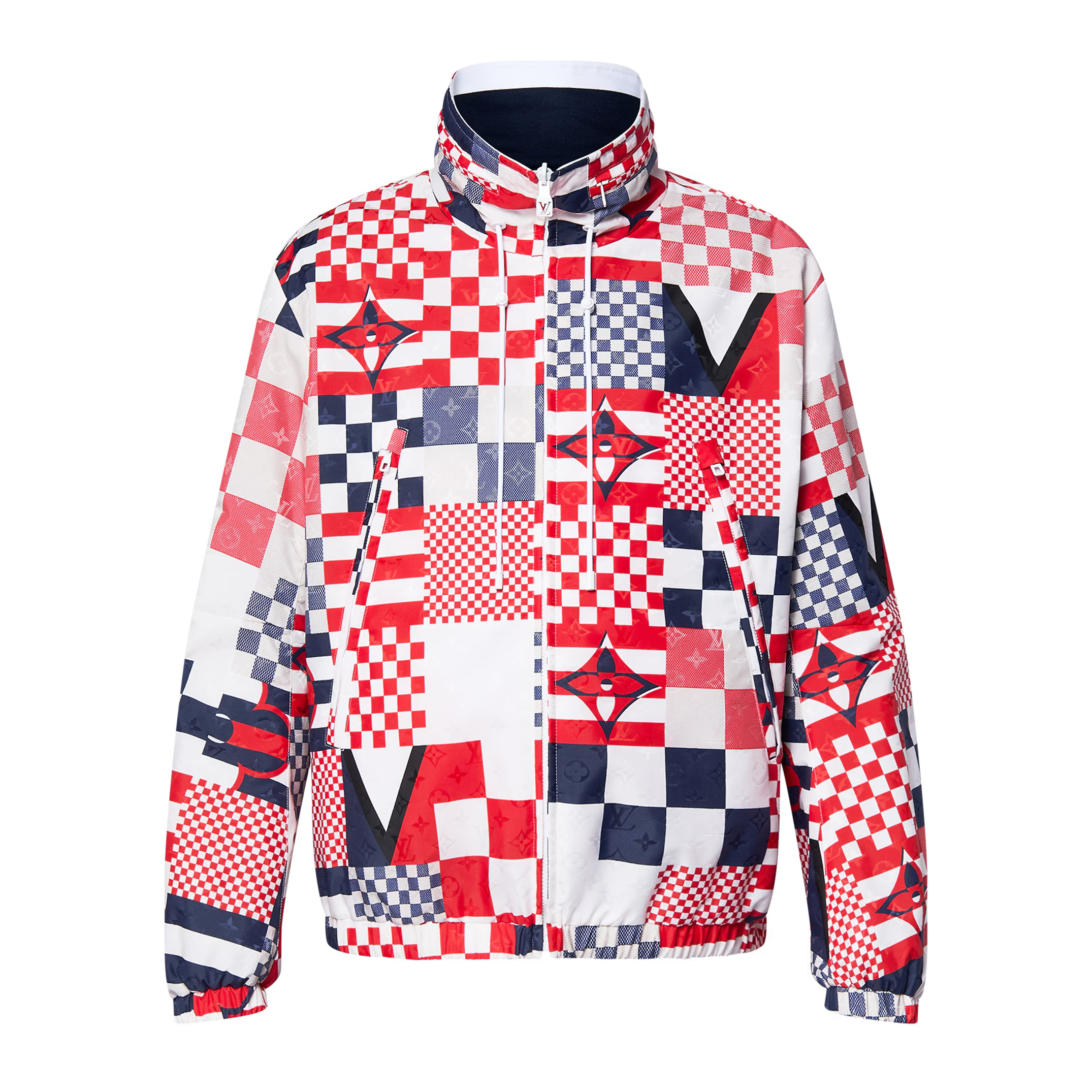 NIGO Louis Vuitton Men's Spring and Autumn Logo Color Blocking Plaid Reversible Zipper Long Sleeve Jacket #nigo73152