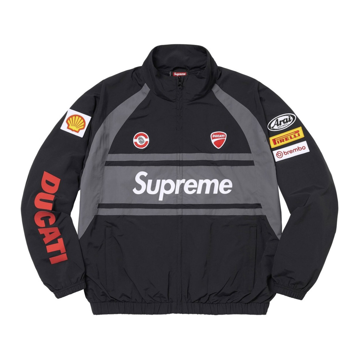 NIGO Supreme X Ducati Men's And Women's Elastic Hem Design Zipper Collar Long Sleeve Jacket Pants Set Suit #nigo73153