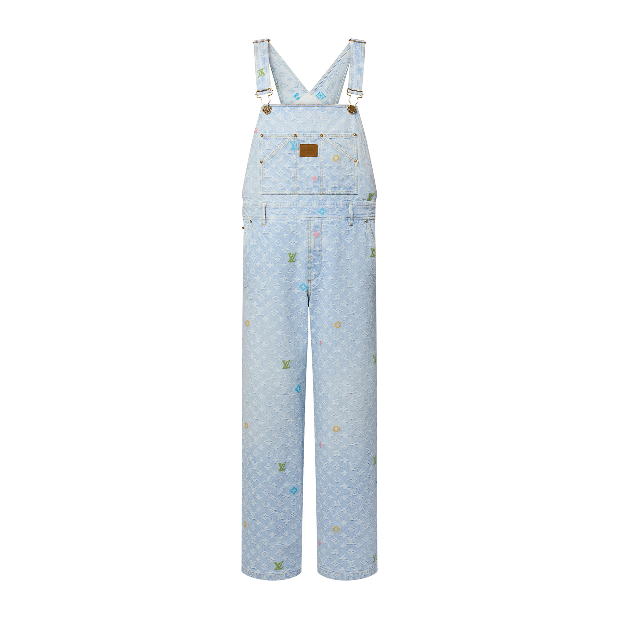 NIGO Louis Vuitton Men's Fall And Winter Monogrammed Jacquard Denim Zipper Mid-rise Back Pants #nigo73155