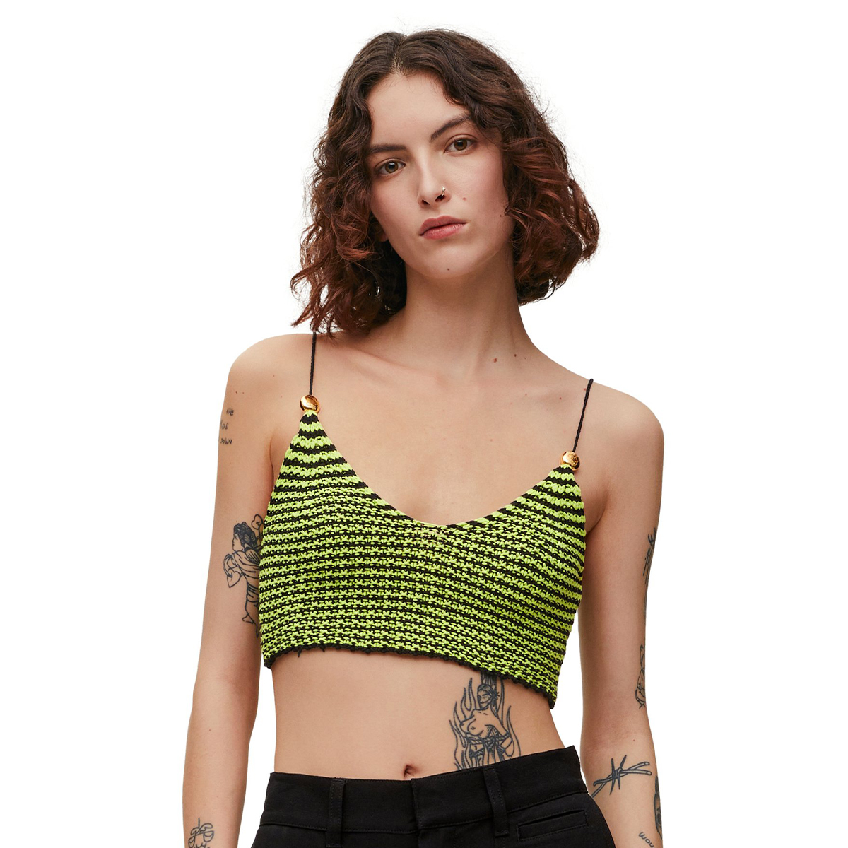 NIGO Loewe Women's Summer Spice Girl Style Neckless Camisole Blend Cotton Strappy Sleeveless Short Top Vest #nigo71624