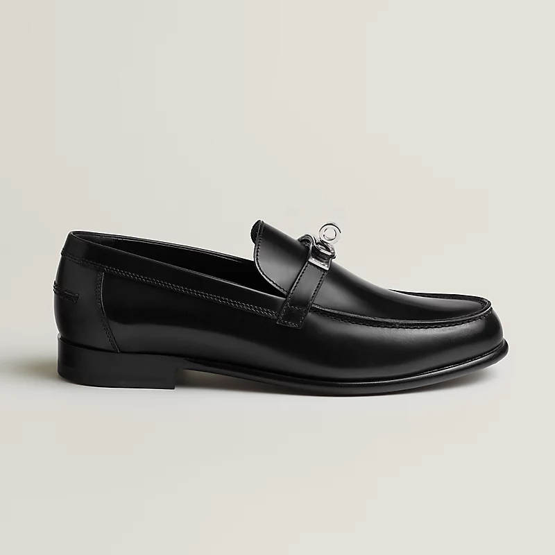 NIGO Hermes Women's Destin Loafers Four Seasons Solid Color Logo Cow Leather Round Toe Casual Shoes #nigo71626