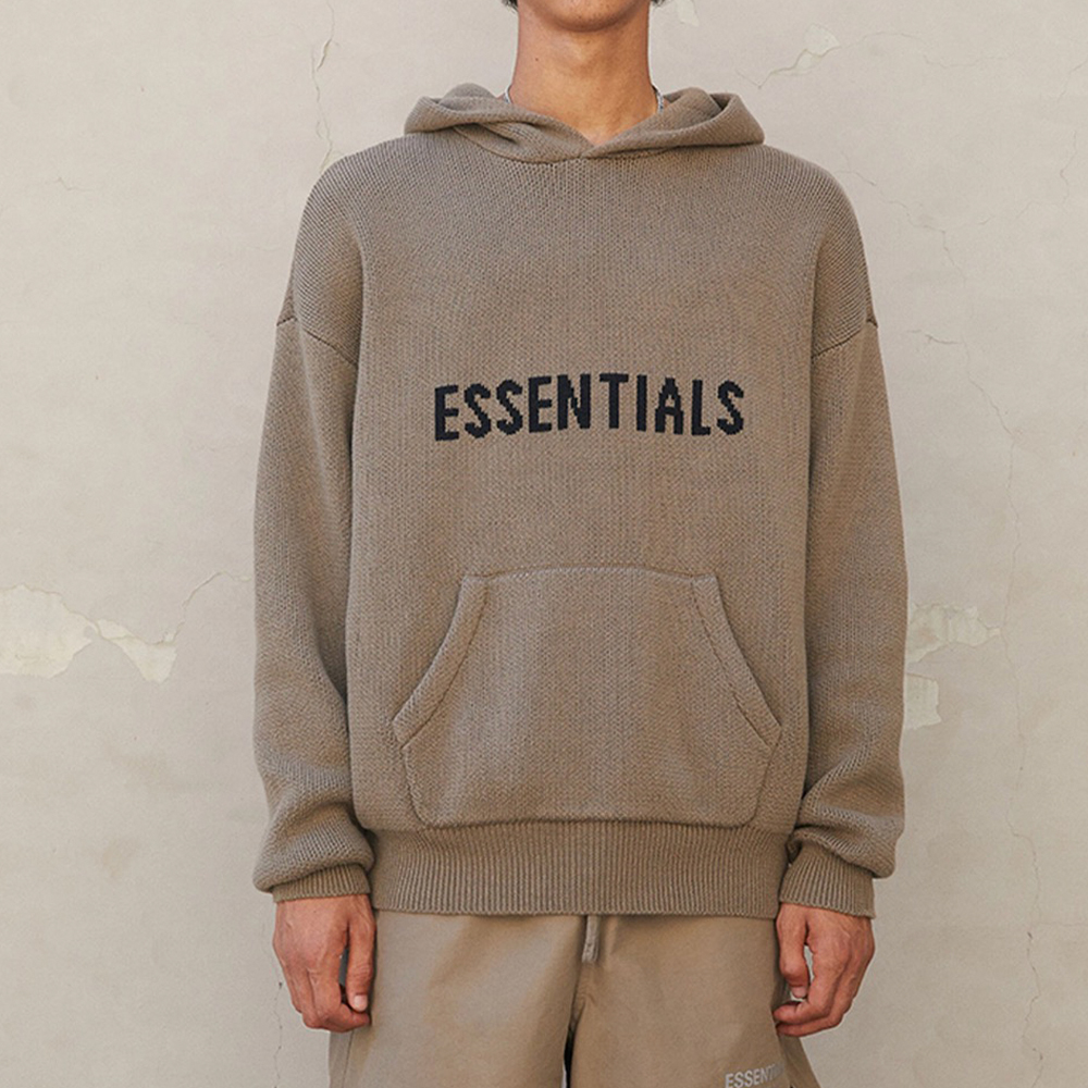 NIGO ESSENTIALS FEAR OF GOD Men's Women's Spring And Autumn High Street Style Letter Printed Solid Color Knit Hooded Pullover Sweater #nigo71623