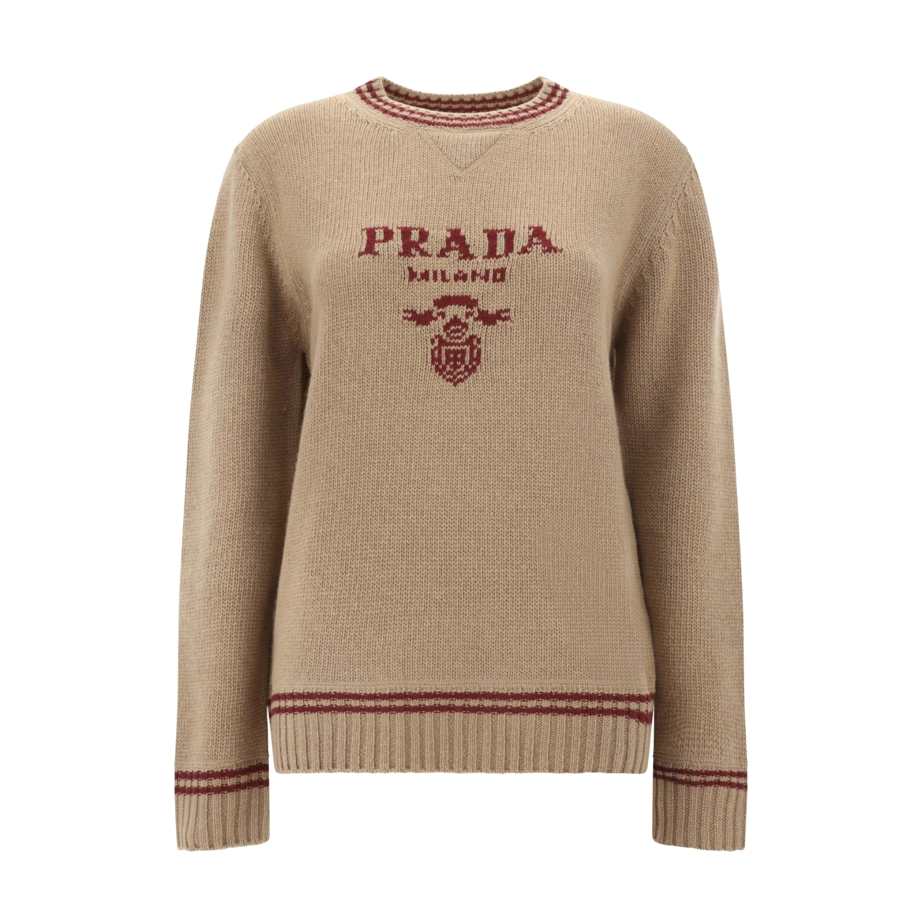 NIGO Prada Women's Autumn and Winter Logo Letter Wool Round Neck Long Sleeve Sweater Pullover #nigo73163