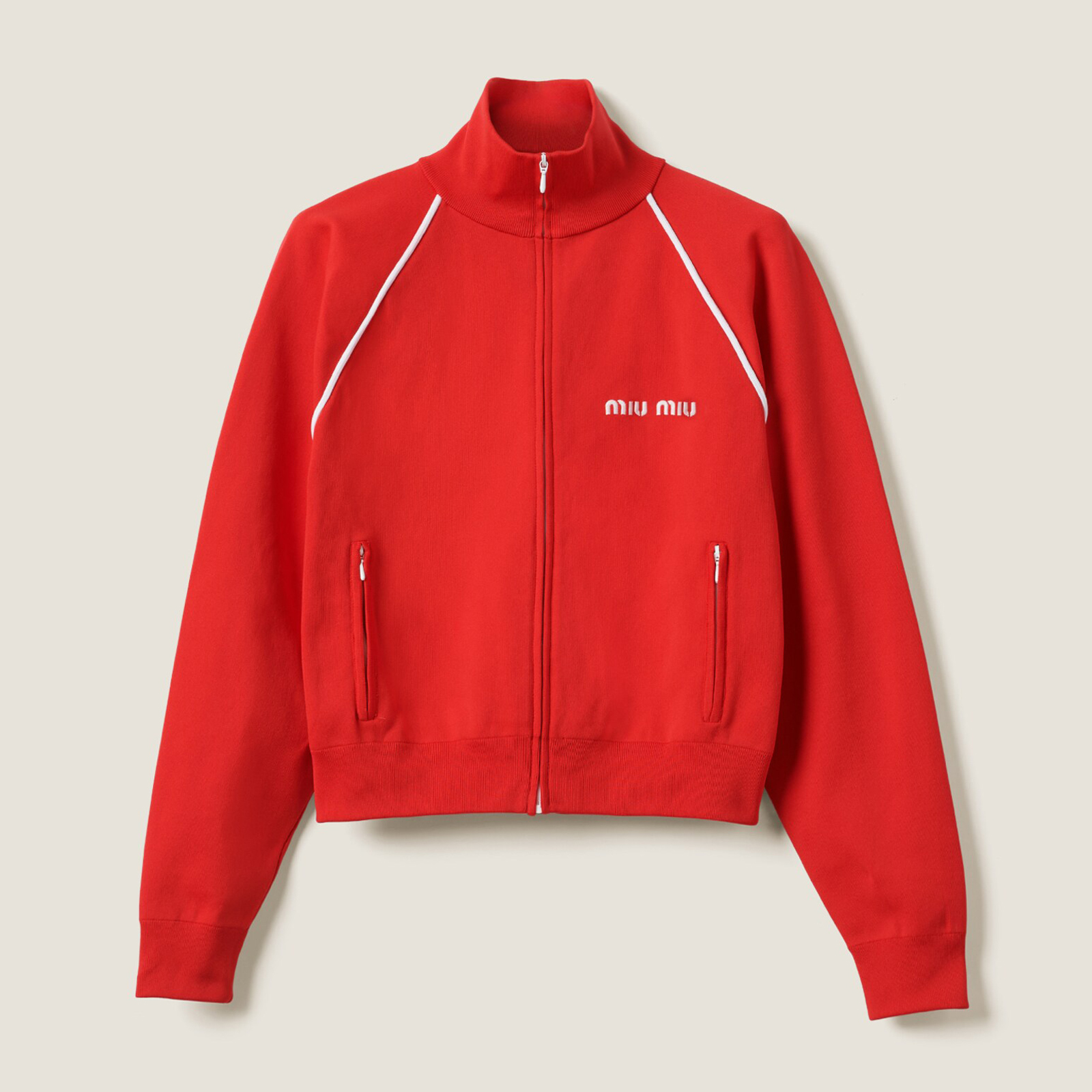 NIGO MiuMiu Women's Spring & Autumn Solid Color Letter Embroidery Zipper High Neck Long Sleeve Jacket Tie Short Skirt Set Suit #nigo73161